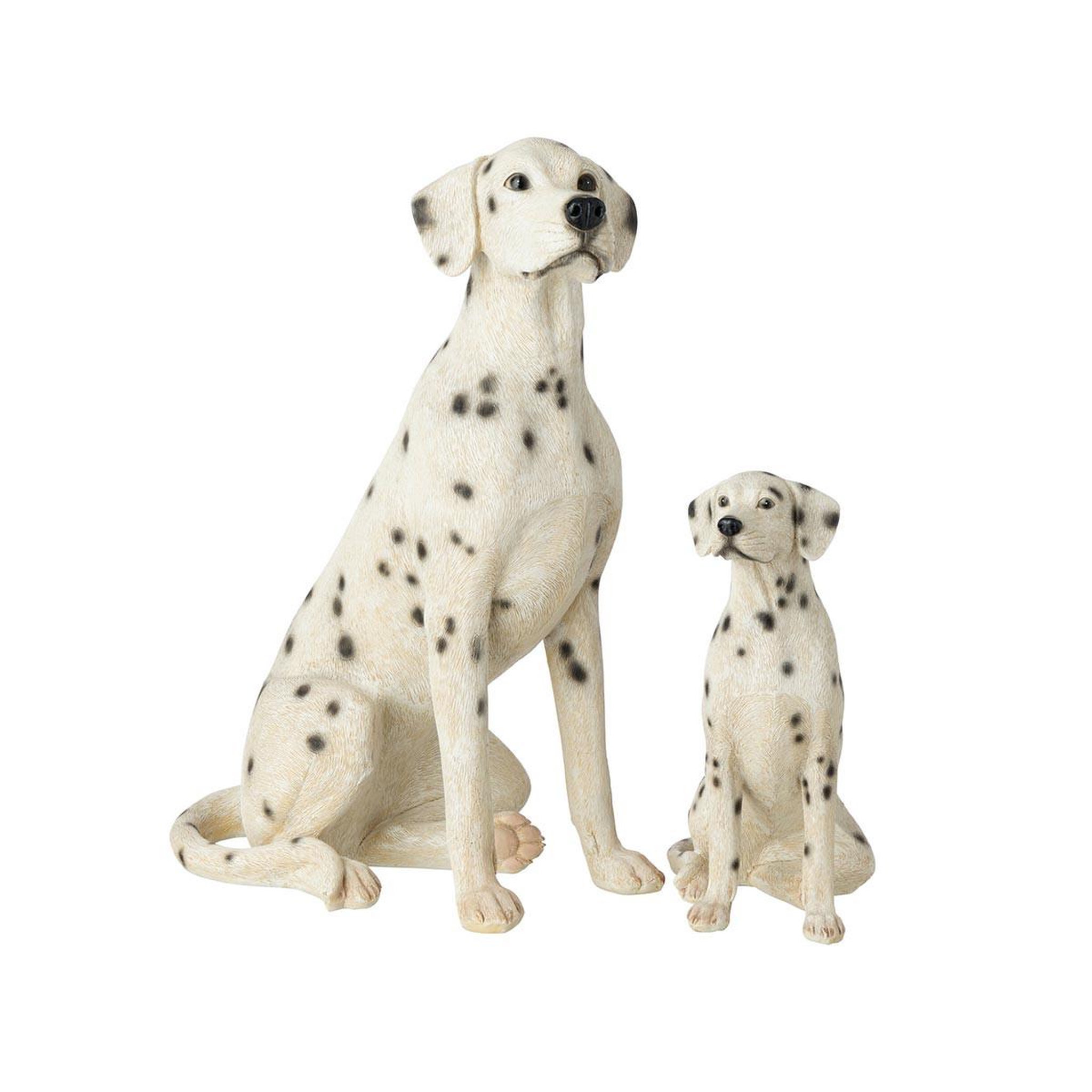 Voir la diapositive 4 : J-LINE Statuette déco dalmatien assis  bruna  35cm blanc