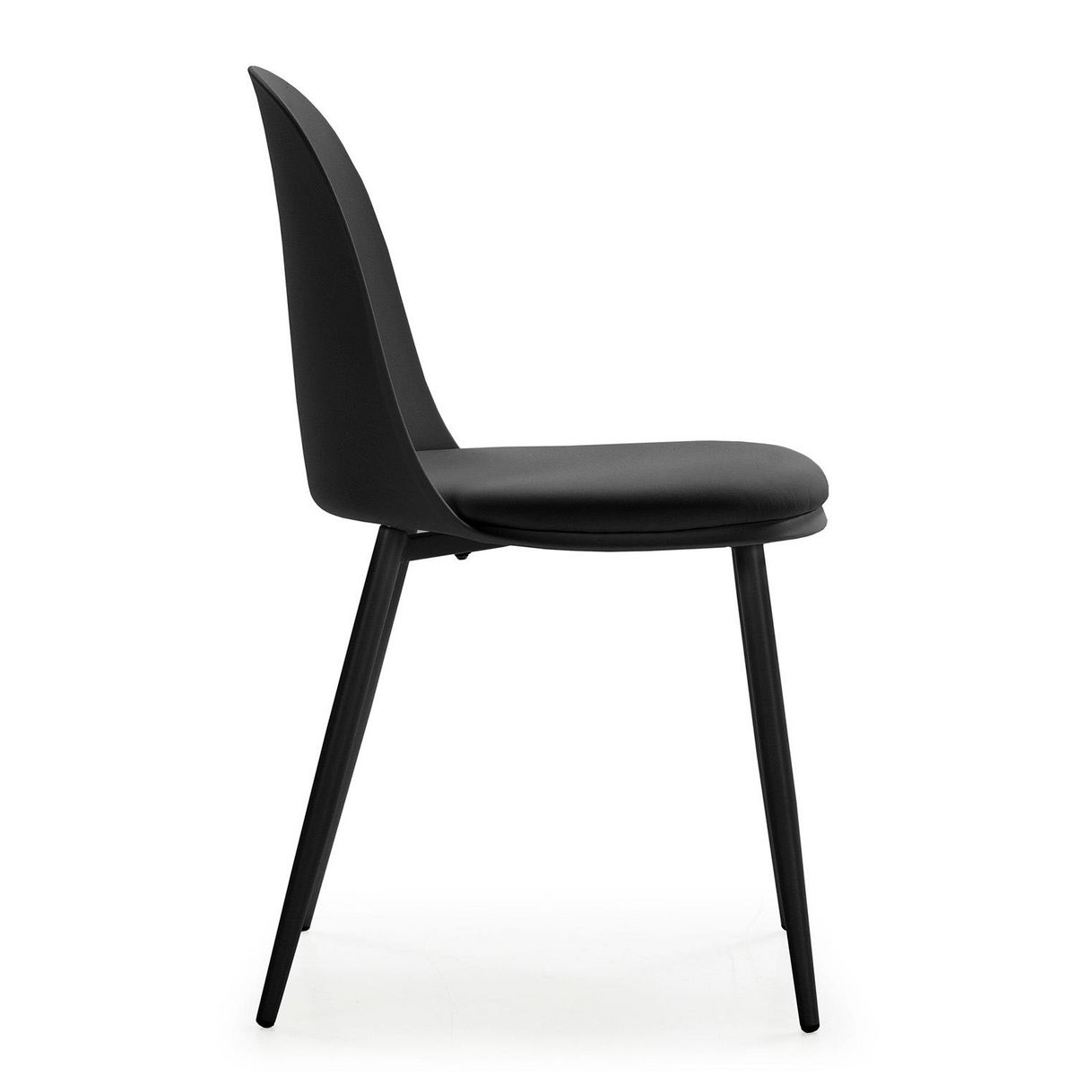 VS VENTA-STOCK Lot de 4 chaises Kana noir, pieds en métal et assise rembourrée