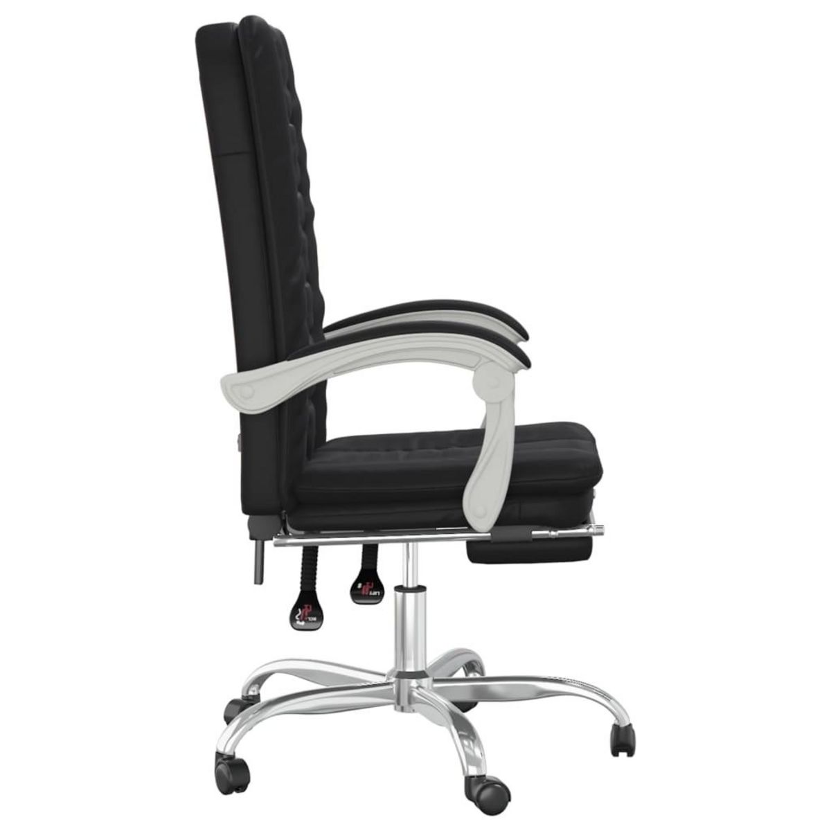 VIDAXL Fauteuil inclinable de bureau Noir Similicuir