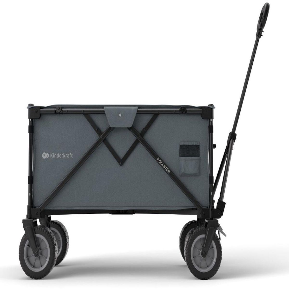 KINDERKRAFT Brouette pliable 130 l tige telescopique roues 360