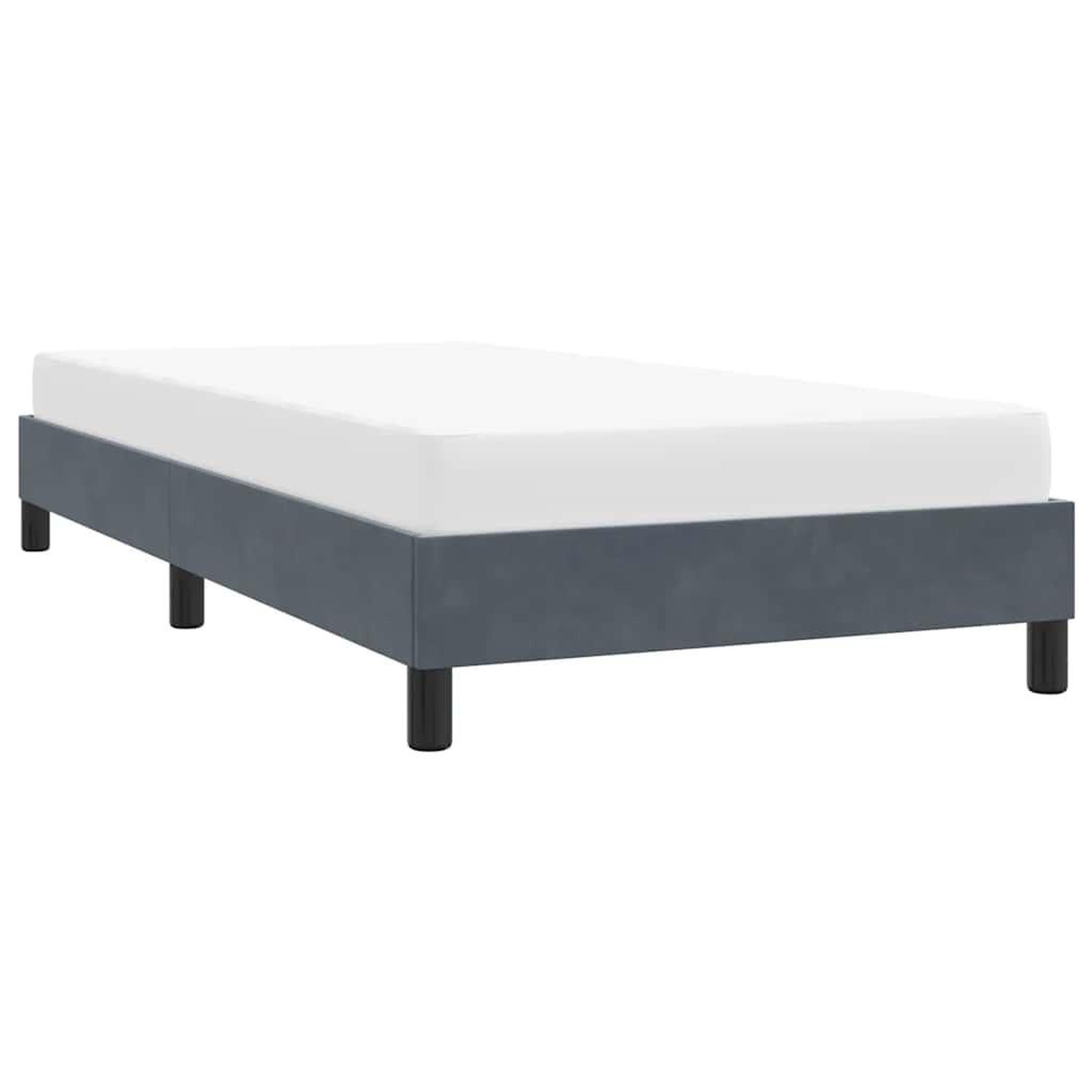 Voir la diapositive 4 : VIDAXL Cadre de lit sans matelas gris fonce 100x210 cm velours