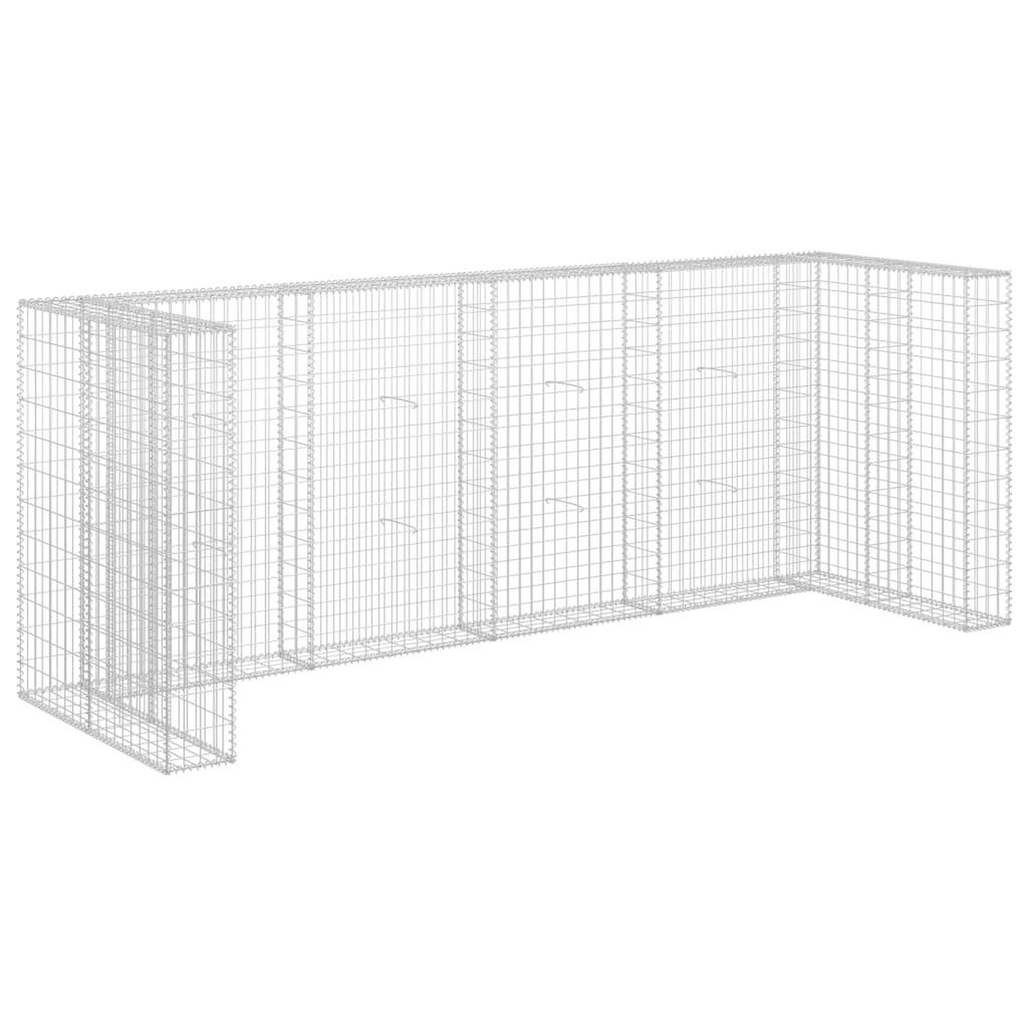 Voir la diapositive 2 : VIDAXL Mur en gabion pour poubelles Acier galvanise 320x100x120 cm