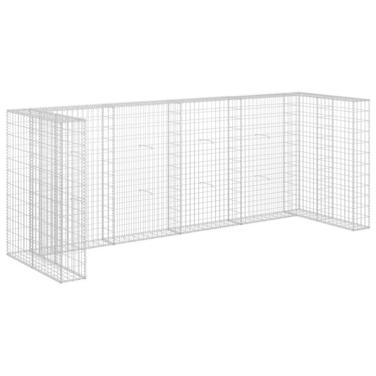 VIDAXL Mur en gabion pour poubelles Acier galvanise 320x100x120 cm