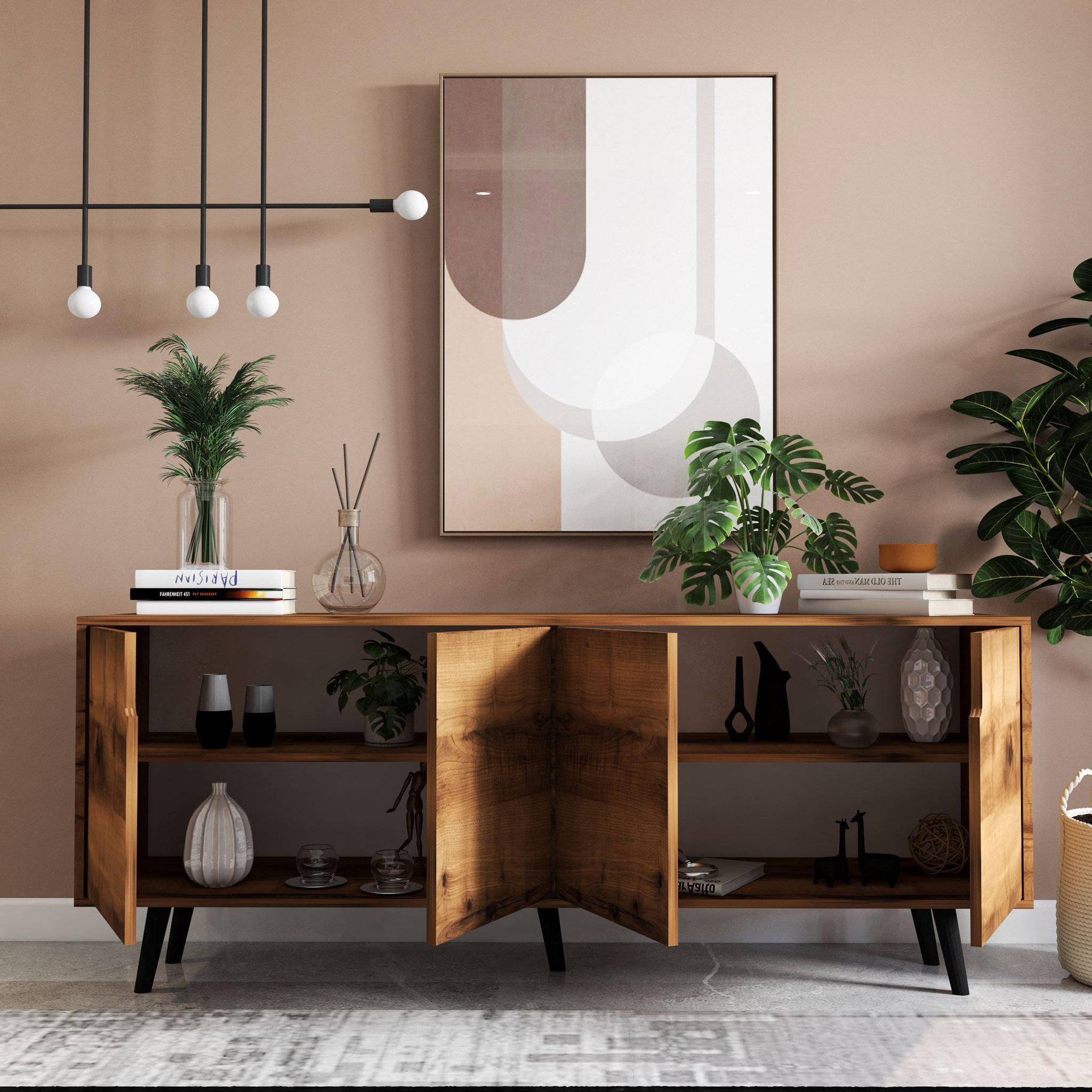 Voir la diapositive 4 : Habitat et Jardin Buffet en bois  latina  - 180 x 45 x 80 cm - marron