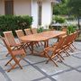 Voir la diapositive 2 : CONCEPT USINE Table de jardin ovale 10 places et 10 chaises en teck huilé LUBOK