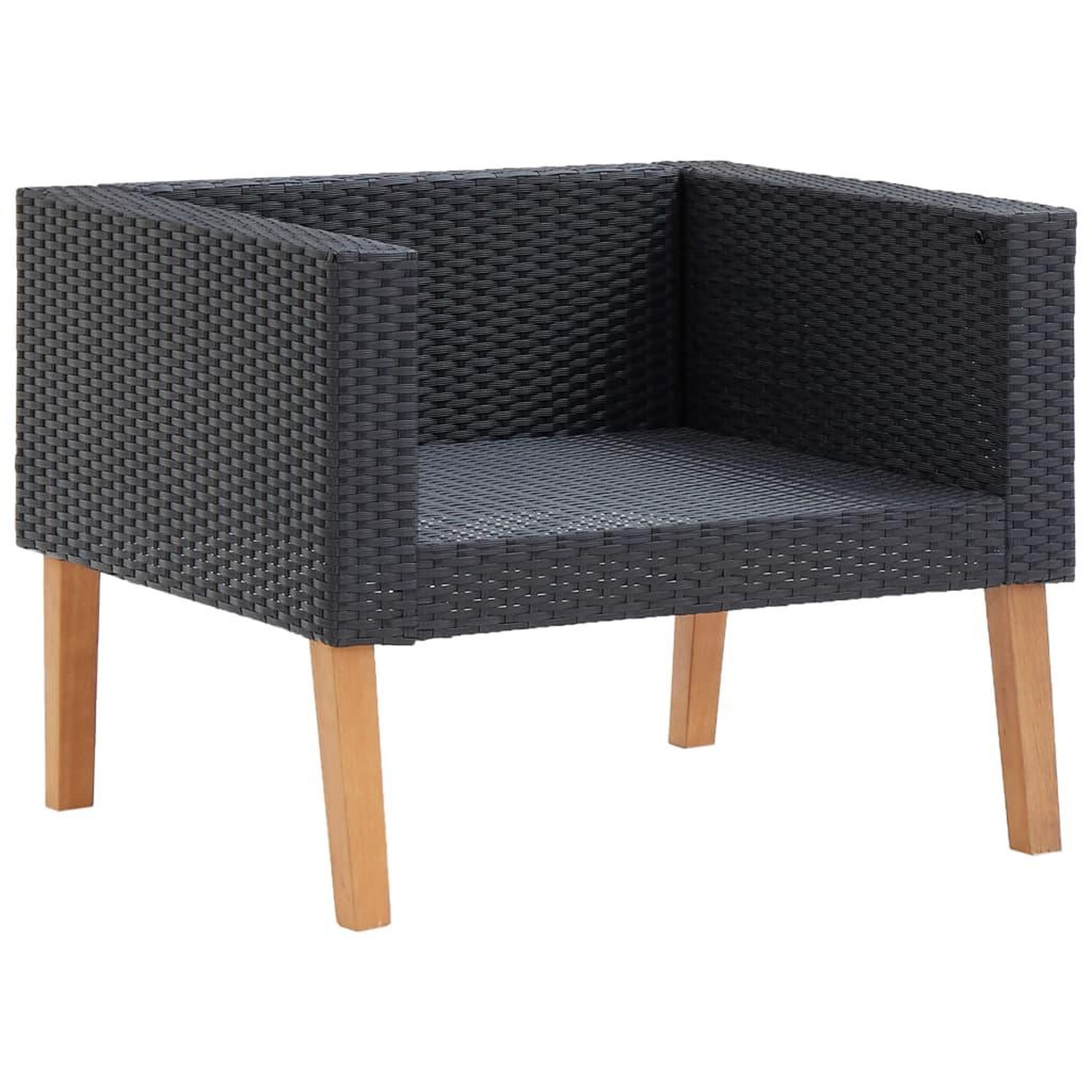 Voir la diapositive 5 : VIDAXL Salon de jardin 5 pcs avec coussins resine tressee noir