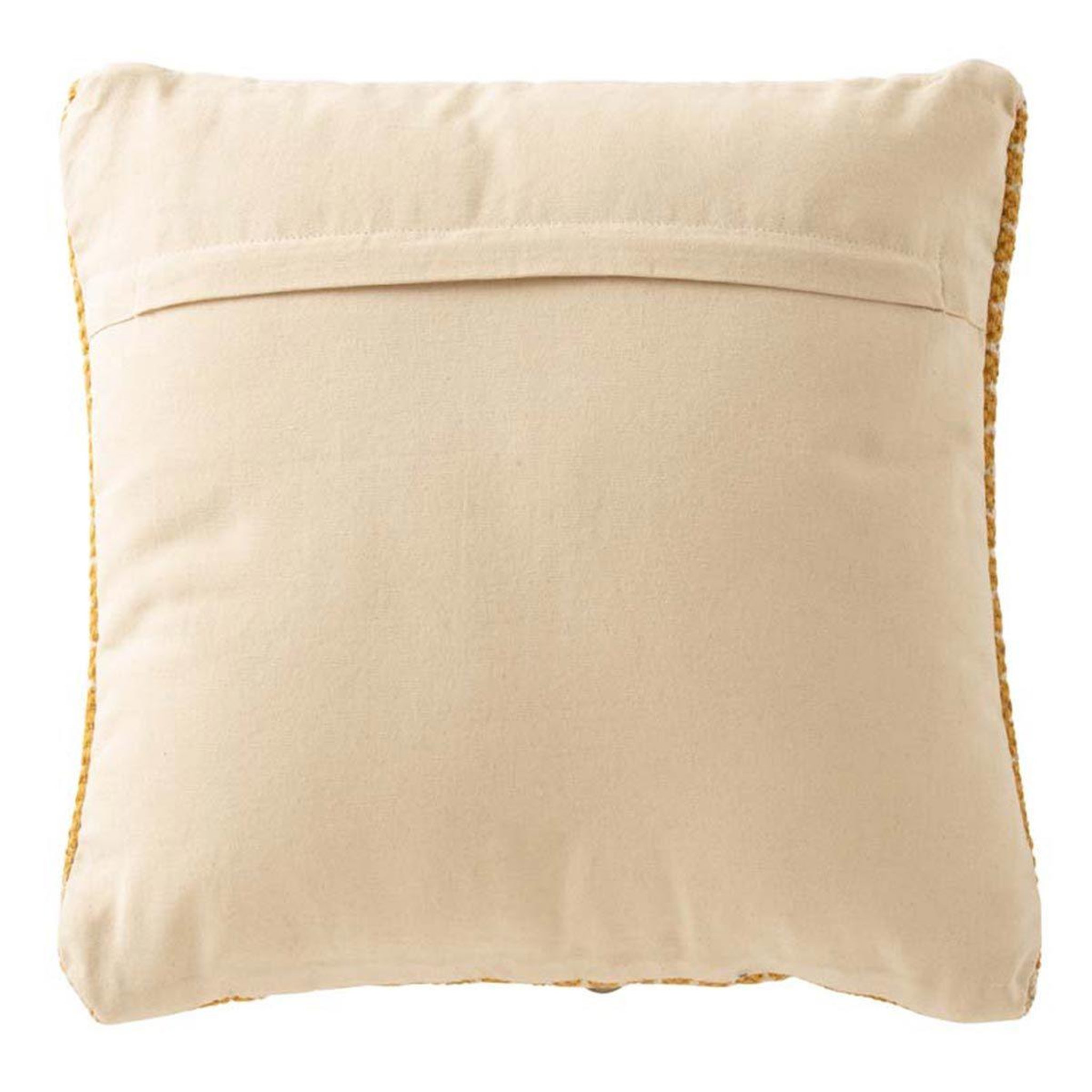 Voir la diapositive 2 : J-LINE Coussin Déco  Bali  42x42cm Blanc & Ocre