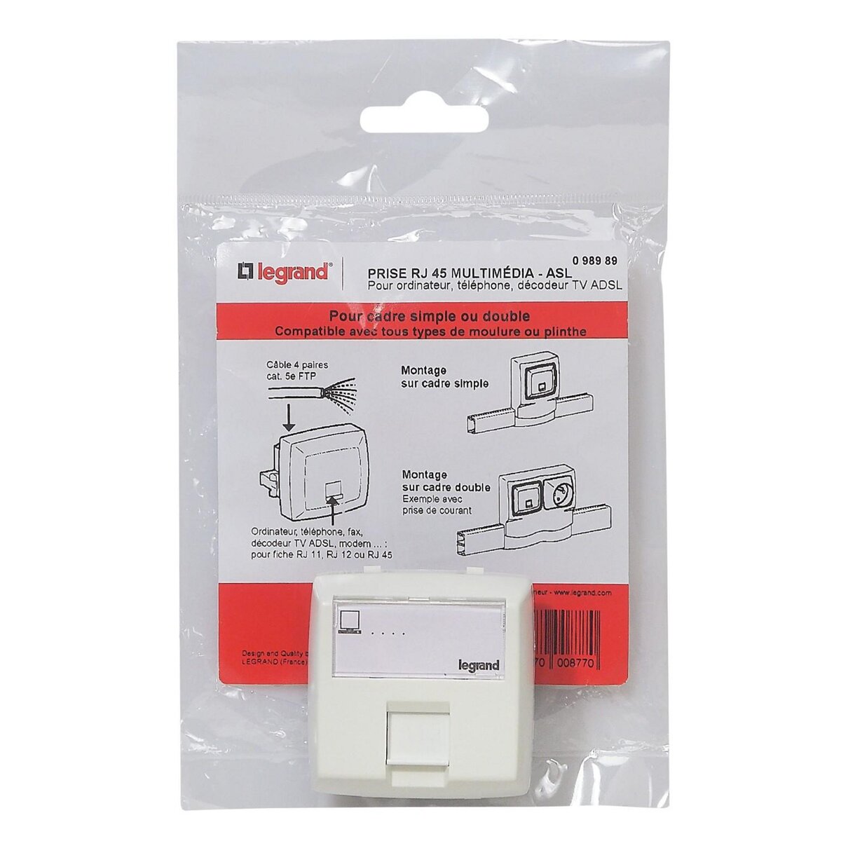 Legrand DLP prise RJ45 cat5  composable saillie