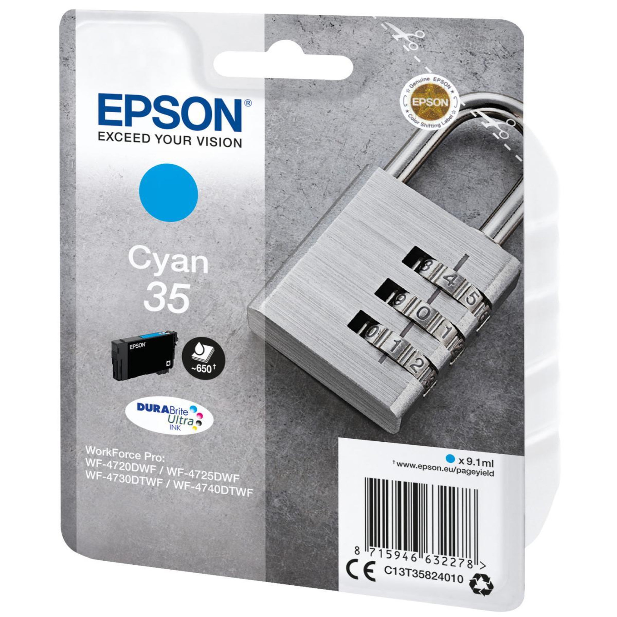 Voir la diapositive 3 : Epson Cartouche d encre Epson Cadenas cyan