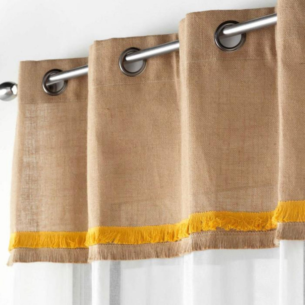 Paris Prix Rideau Voilage à Œillets  Malory  140x240cm Jaune