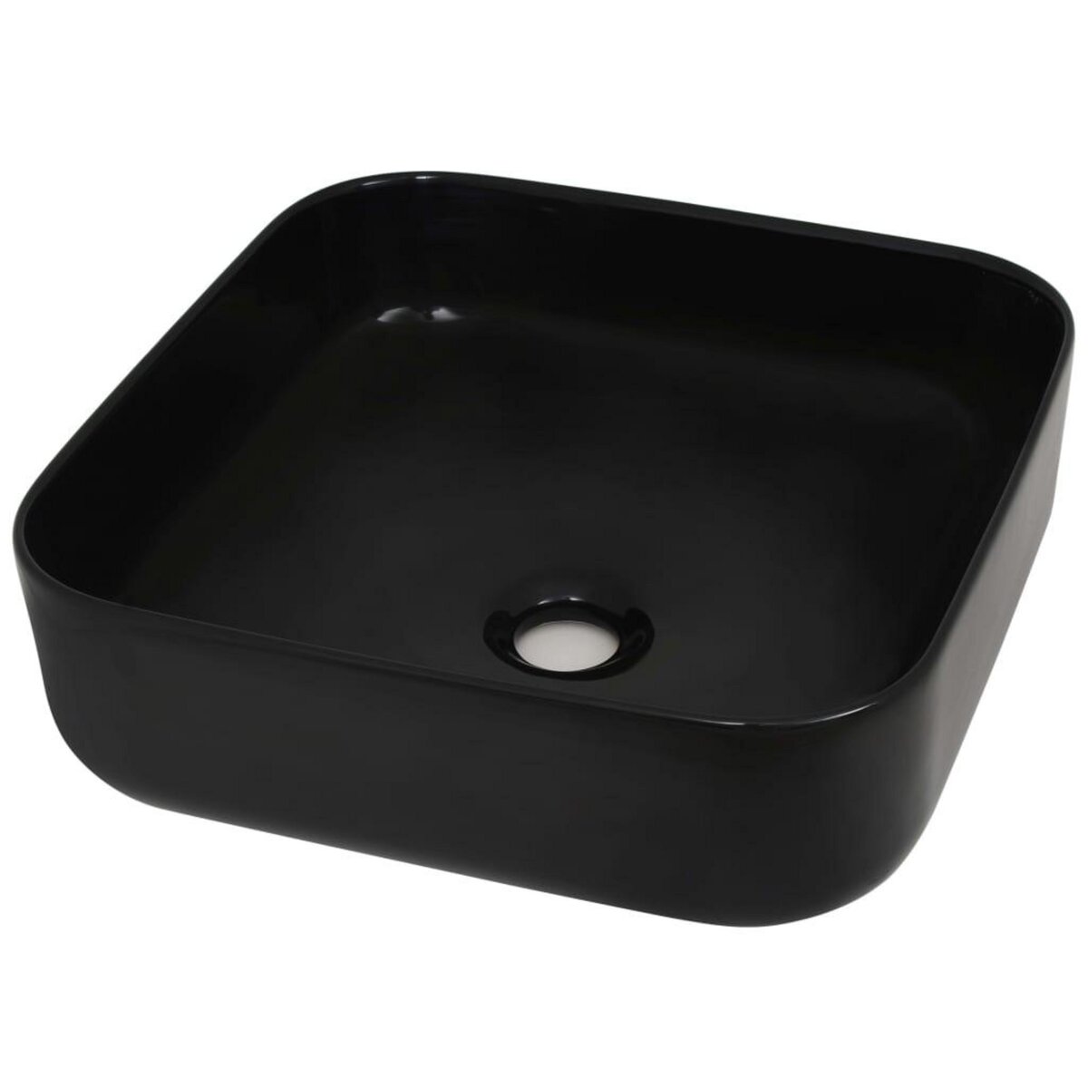VIDAXL Lavabo carre Ceramique Noir 38 x 38 x 13,5 cm