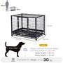 Voir la diapositive 3 : PAWHUT Cage pour chien animaux cage de transport sur roulettes 2 portes noir