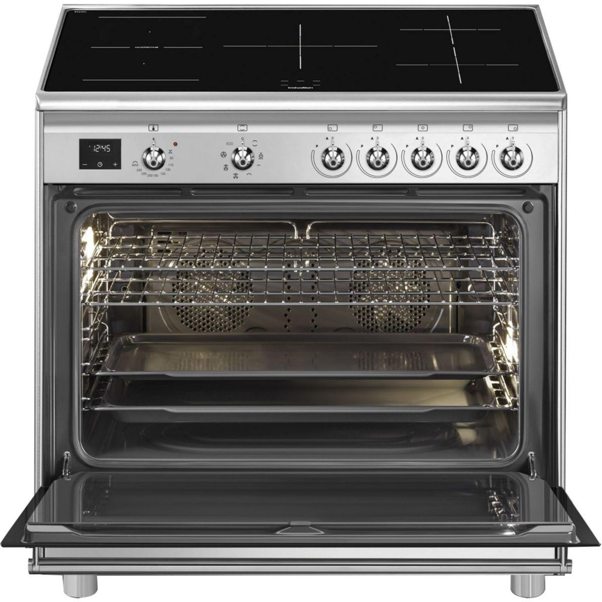 Voir la diapositive 2 : SMEG Piano de cuisson induction SCB95CIX