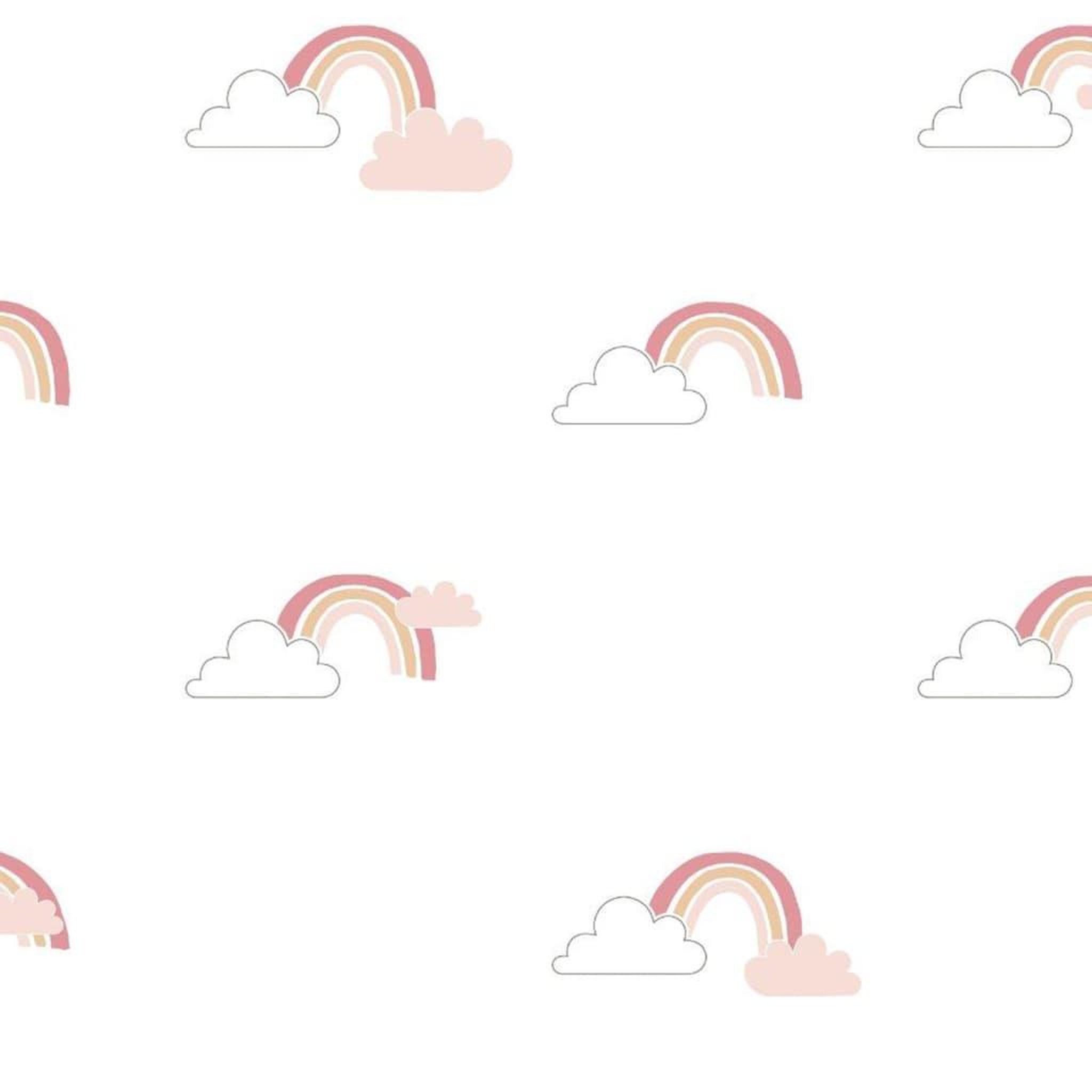 Voir la diapositive 1 : Noordwand Noordwand papier peint mondo baby rainbows blanc et rose