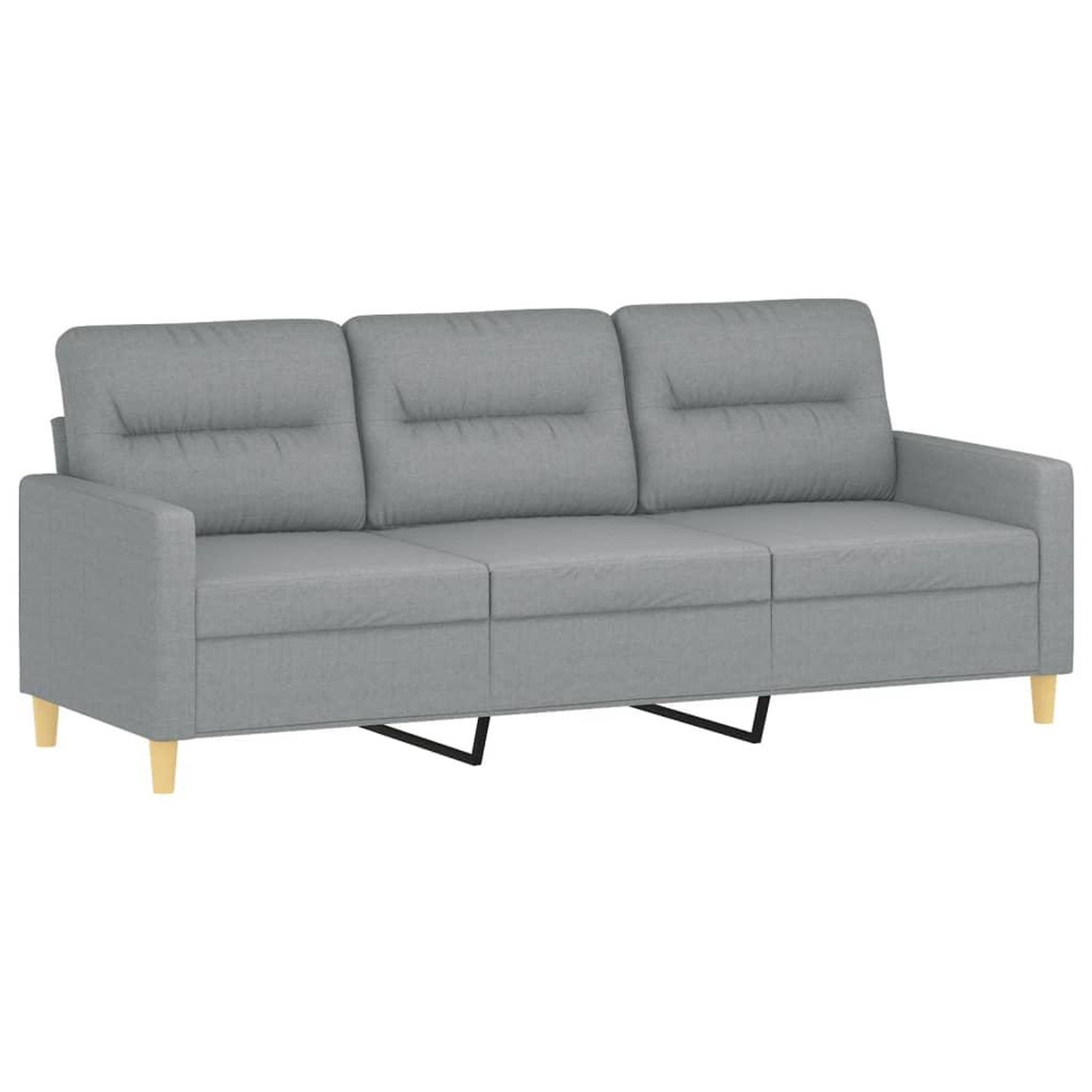 Voir la diapositive 4 : VIDAXL Ensemble de canapes 3 pcs avec coussins Gris clair Tissu