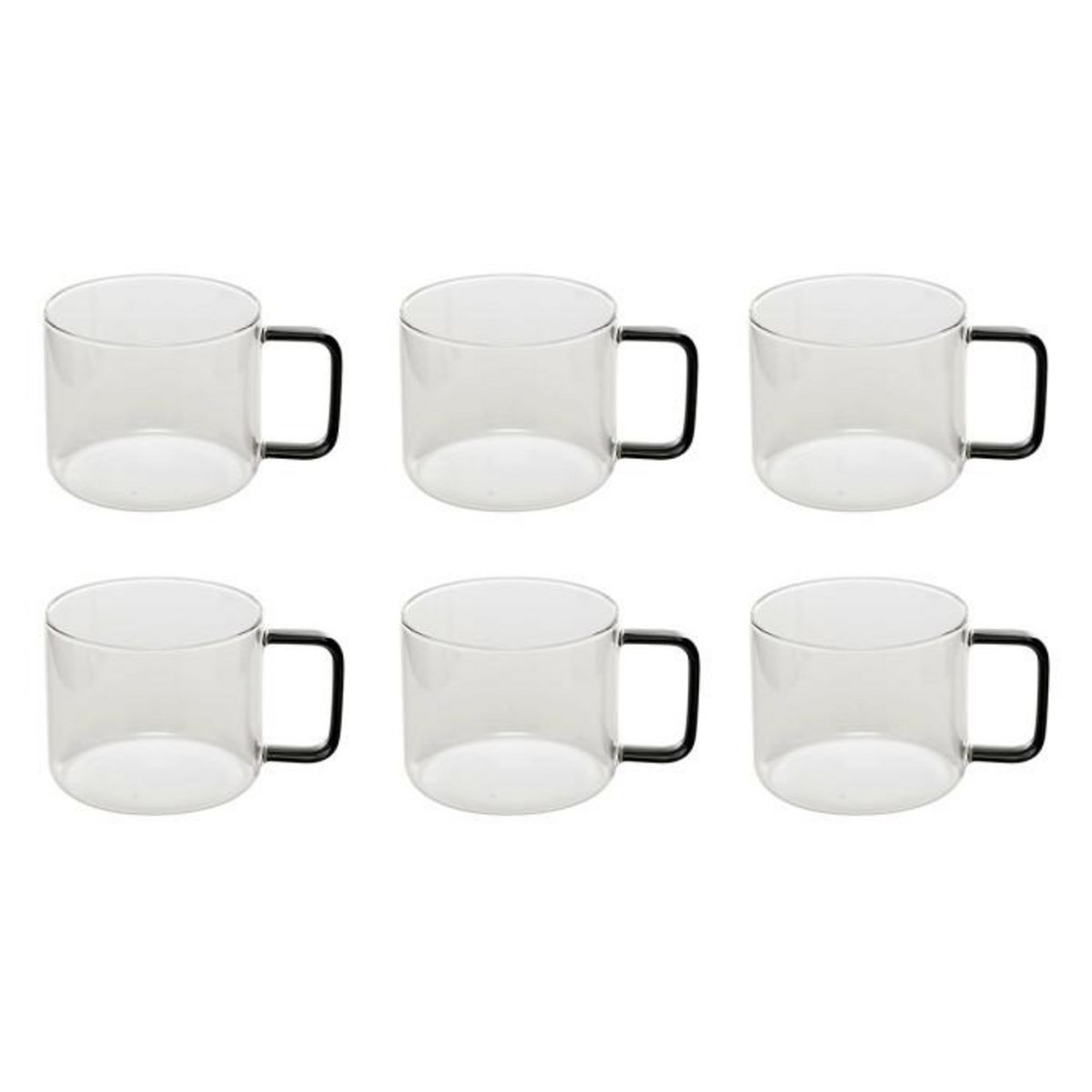 SECRET DE GOURMET Lot de 6 Mugs en Verre  Mia  50cl Transparent