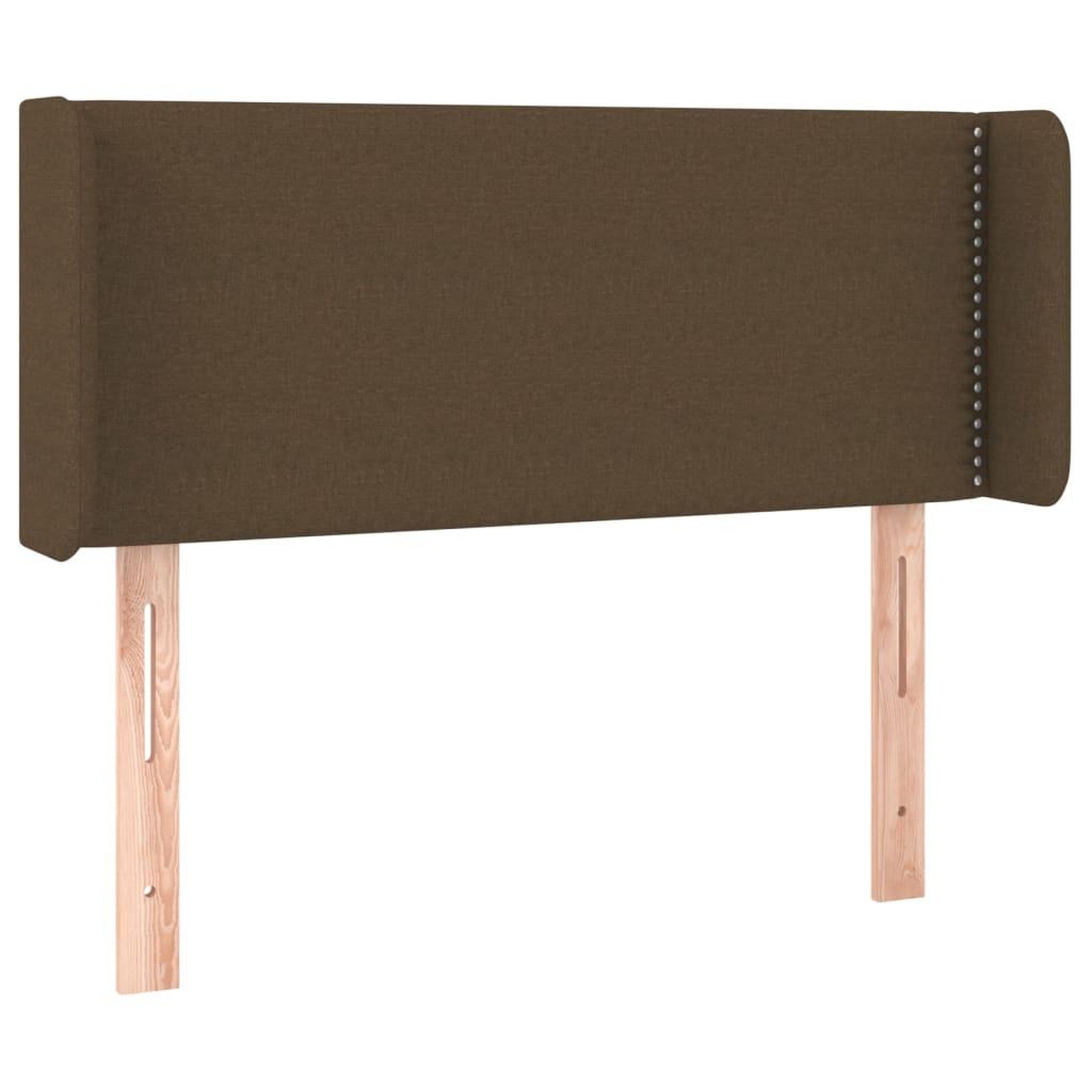 Voir la diapositive 2 : VIDAXL Tete de lit avec oreilles Marron Fonce 103x16x78/88 cm Tissu