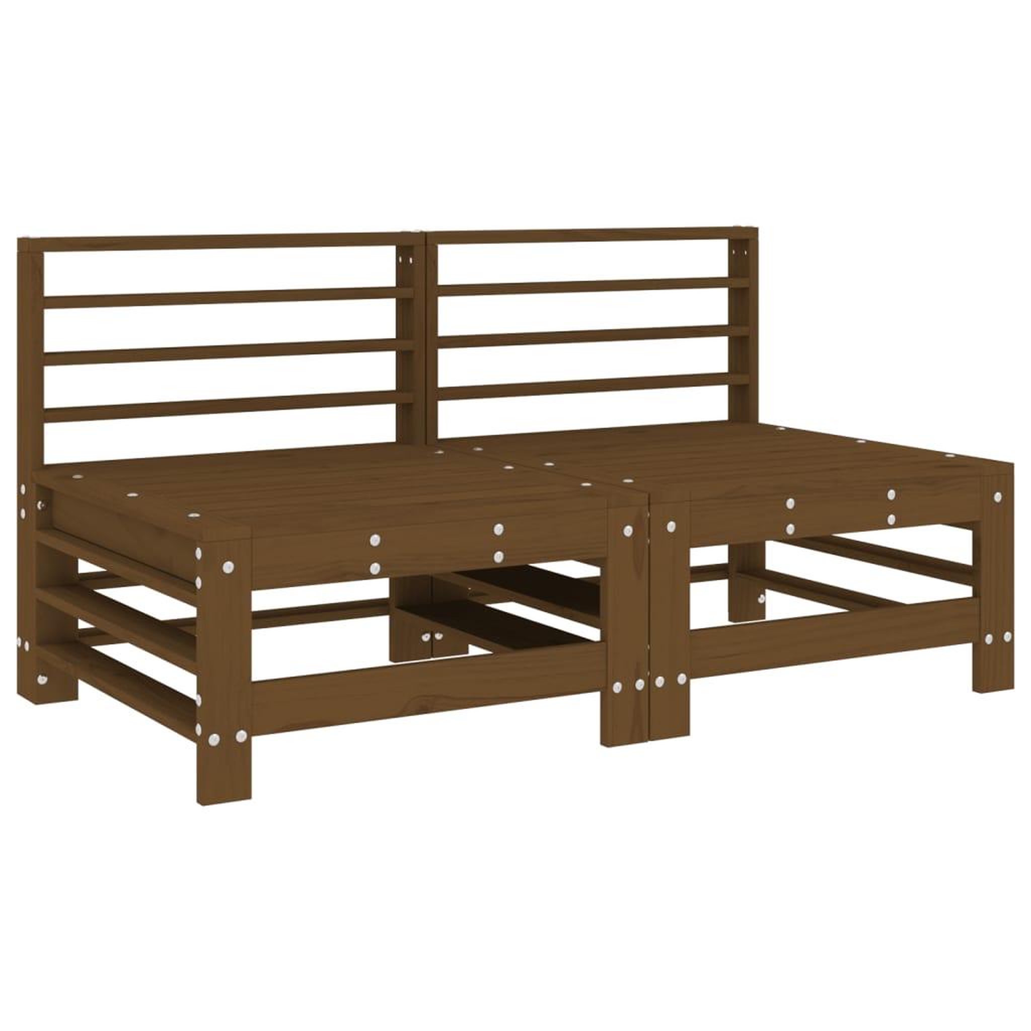 Voir la diapositive 2 : VIDAXL Canapes centraux de jardin 2 pcs marron miel bois de pin solide