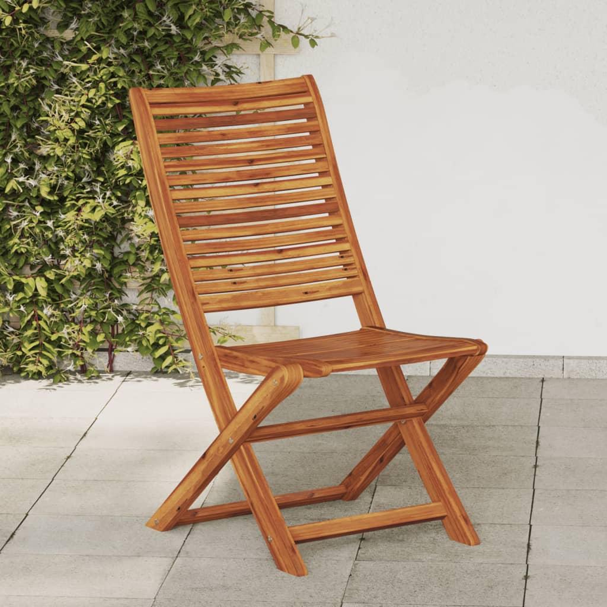 VIDAXL Chaises pliantes de jardin lot de 2 bois d'acacia solide
