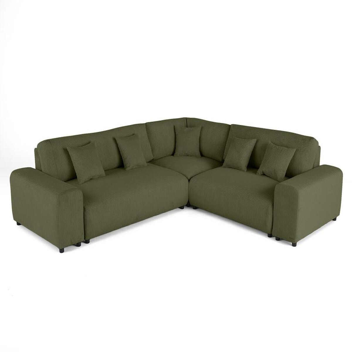 LISA DESIGN Garance - canapé modulable d'angle droit - 5 places - en velours côtelé