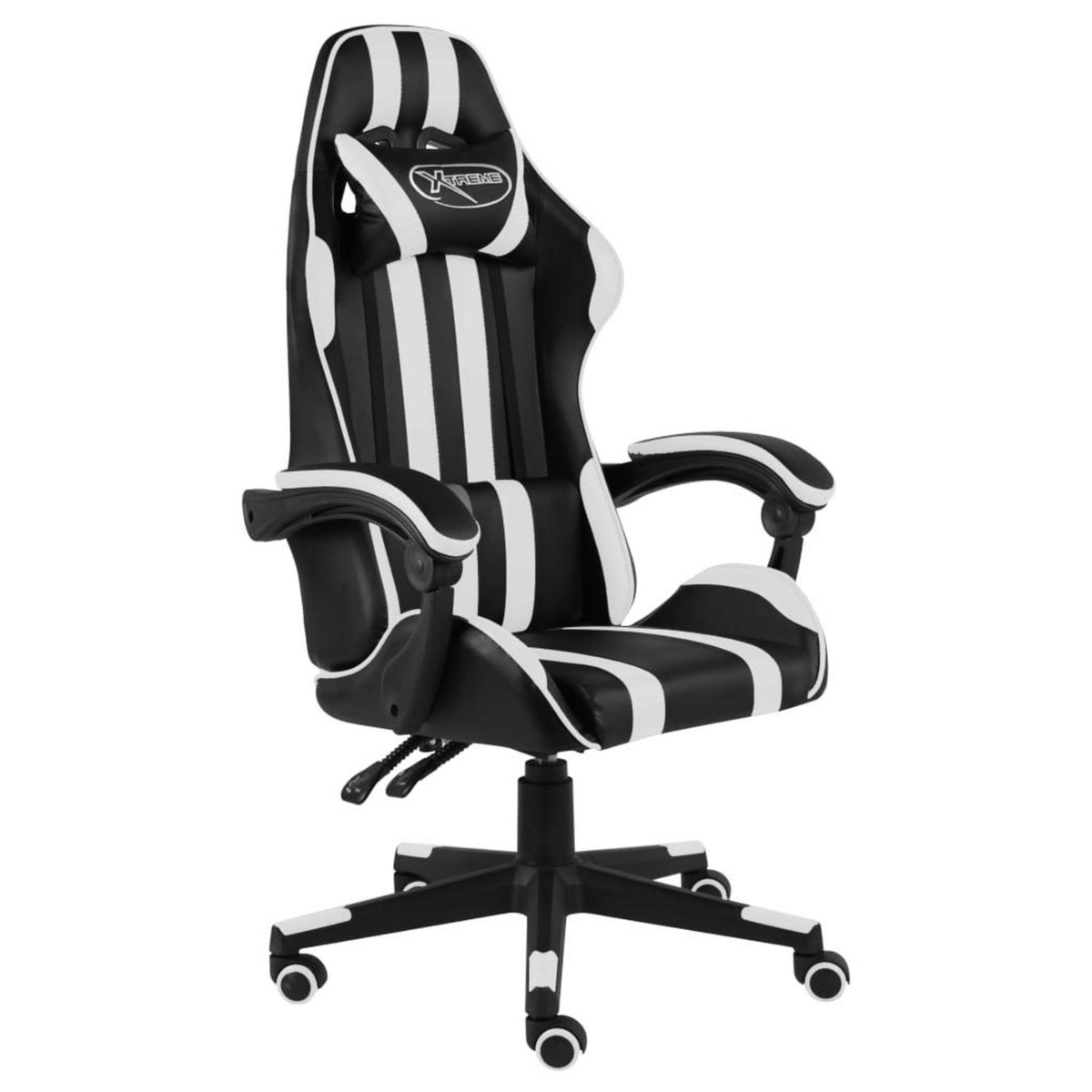 VIDAXL Fauteuil de jeux video Noir et blanc Similicuir