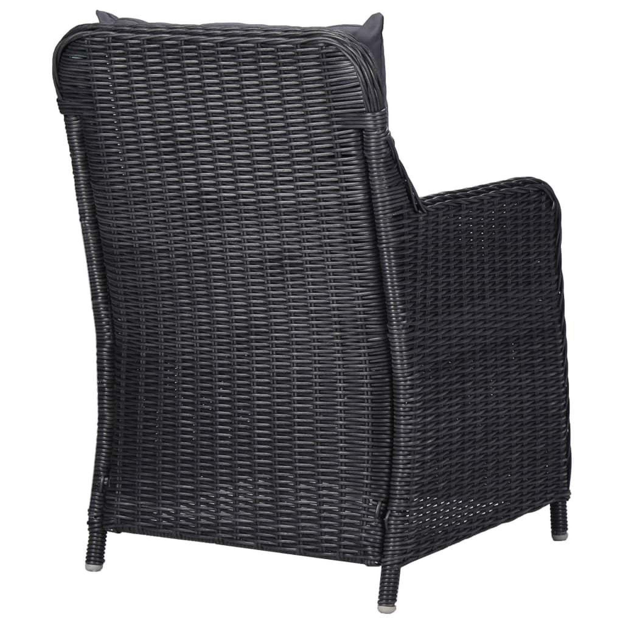 Voir la diapositive 5 : VIDAXL Chaises de jardin lot de 2 avec coussins Resine tressee Noir