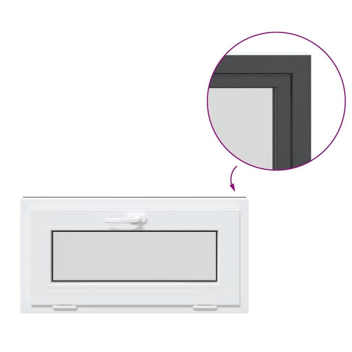 VIDAXL Fenetre sous-sol RISOR 80x40 cm inclinable 2vitrages anthracite