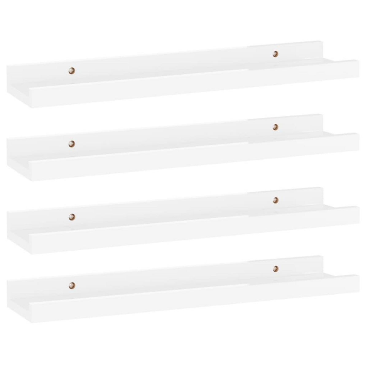 VIDAXL Etageres murales 4 pcs Blanc brillant 40x9x3 cm