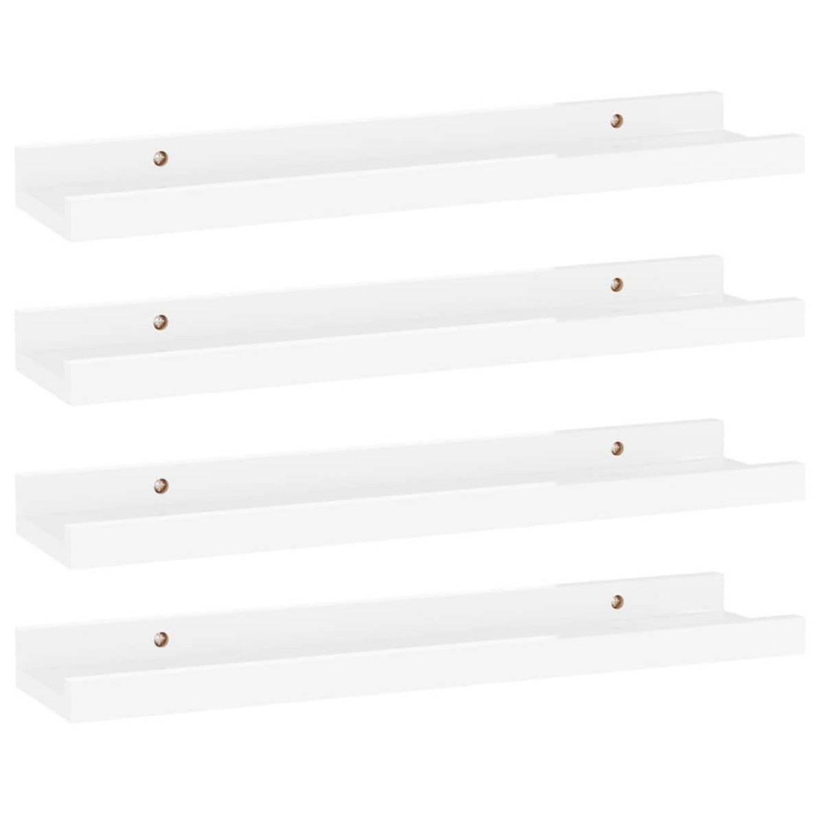 VIDAXL Etageres murales 4 pcs Blanc brillant 40x9x3 cm