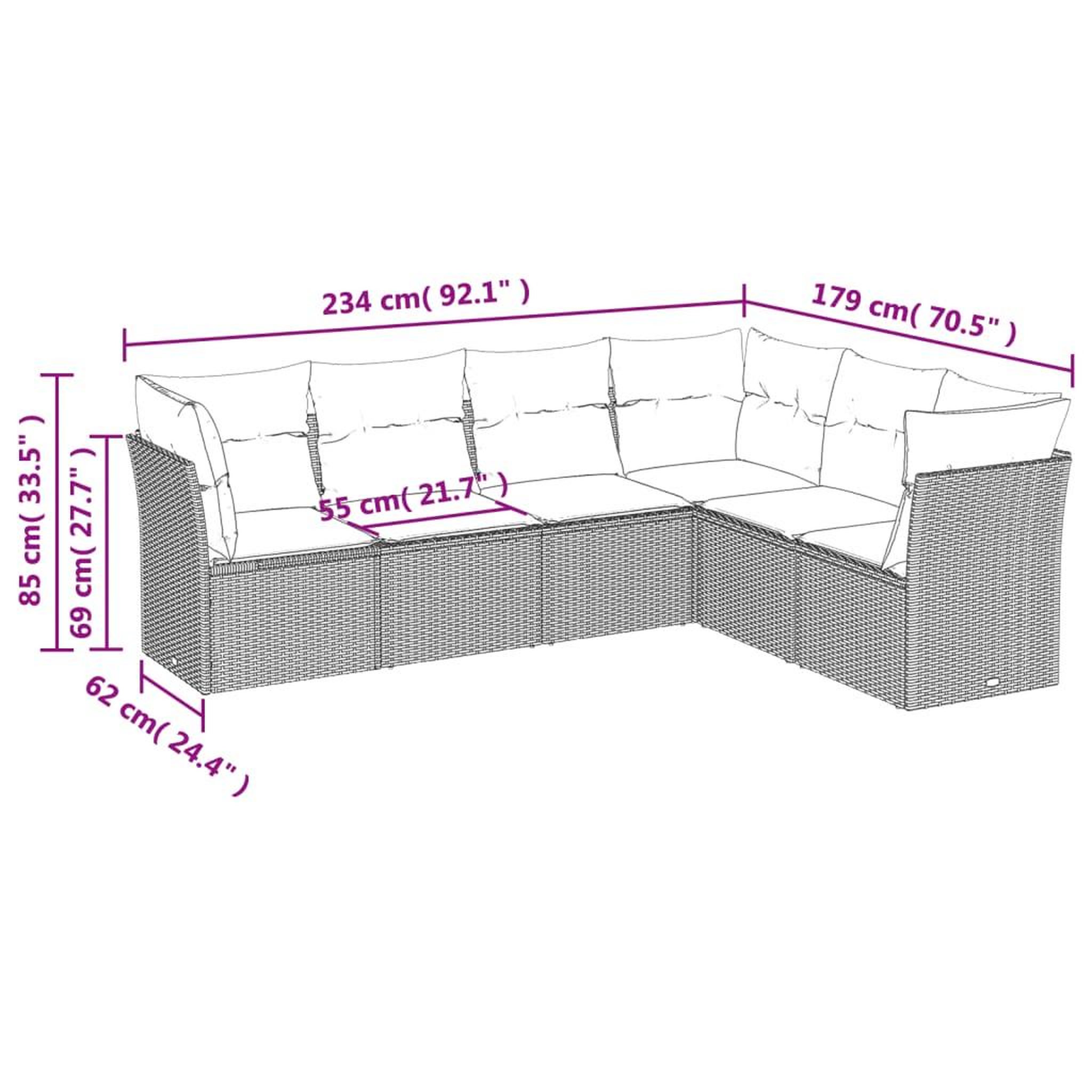Voir la diapositive 3 : VIDAXL Salon de jardin 6 pcs avec coussins noir resine tressee