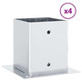 Voir la diapositive 2 : VIDAXL Bases de poteau carrees 4 pcs argent 121x121 mm acier galvanise