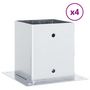 Voir la diapositive 2 : VIDAXL Bases de poteau carrees 4 pcs argent 121x121 mm acier galvanise
