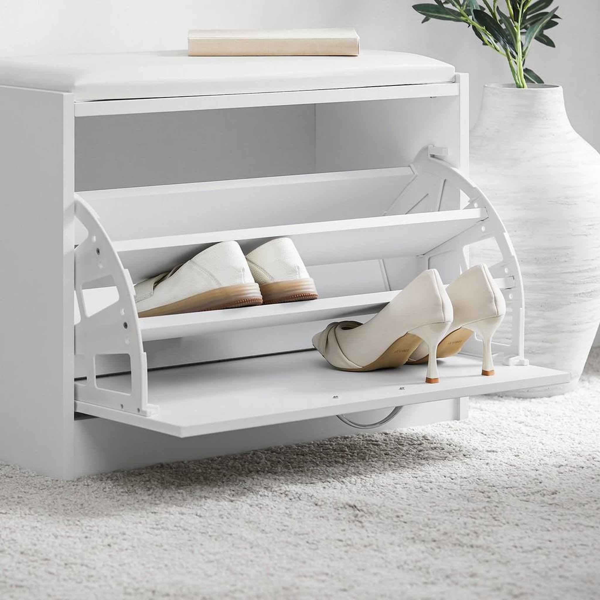 Voir la diapositive 6 : SOBUY SoBuy - Banc de Rangement à Chaussures avec Un Tiroir - Minimaliste - FSR16