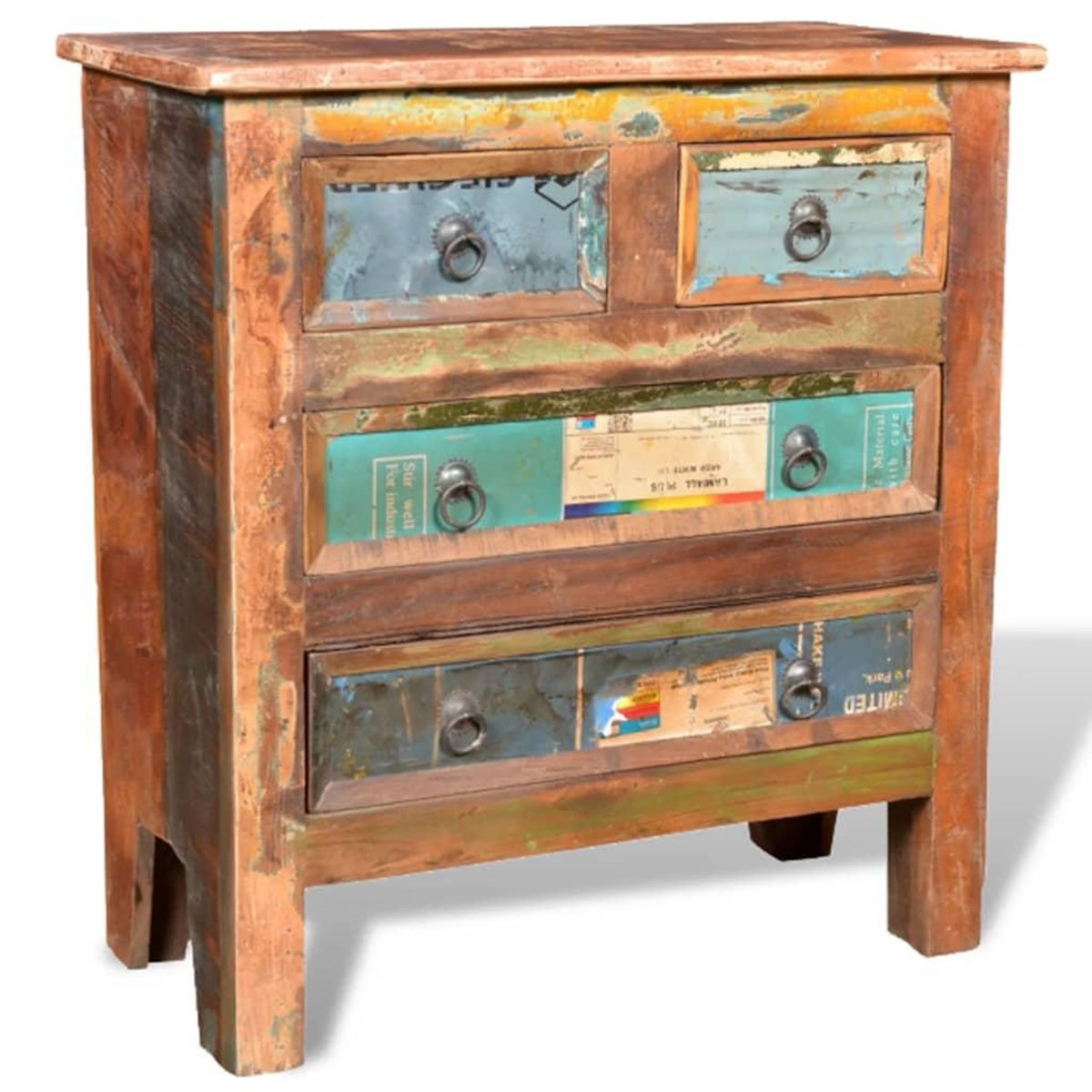 VIDAXL Armoire avec 4 tiroirs Bois massif de recuperation