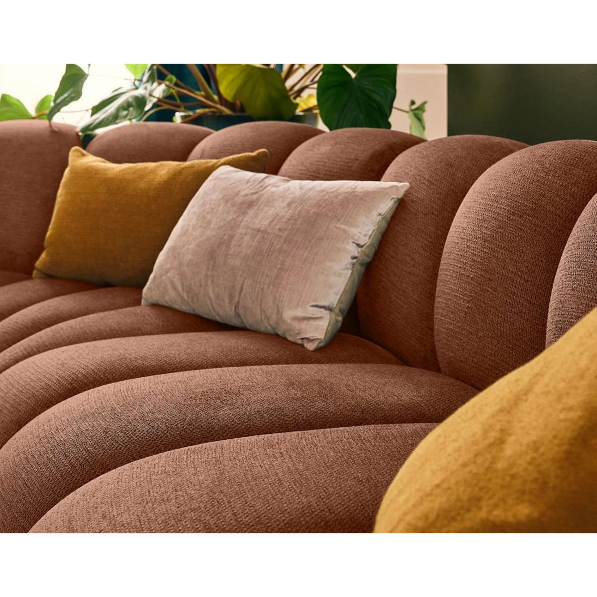 LISA DESIGN Debbie - canapé modulable d'angle gauche 5 places en tissu texturé