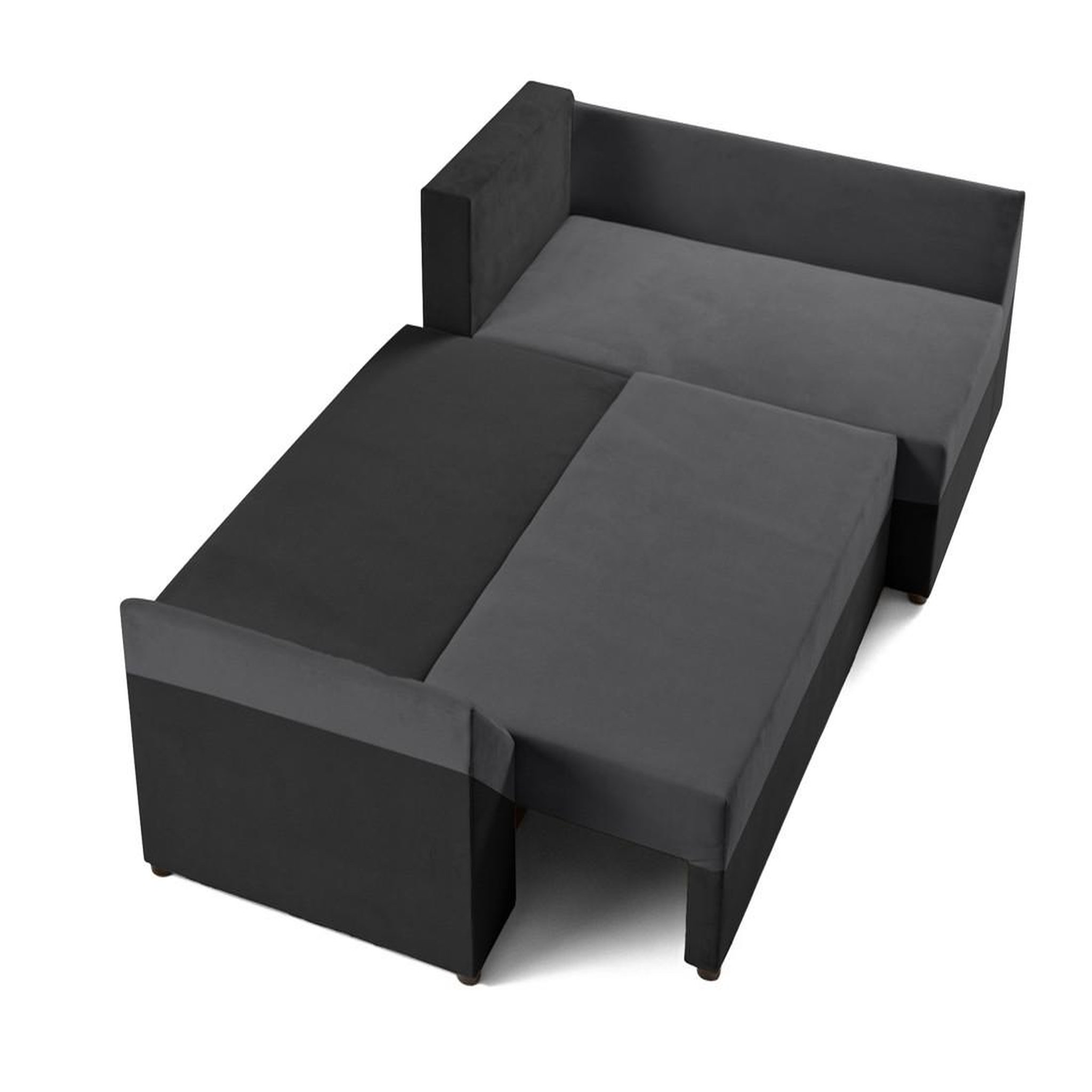 Voir la diapositive 3 : BEST MOBILIER Mike - canapé d'angle réversible - 4 places - convertible avec coffre - en velours