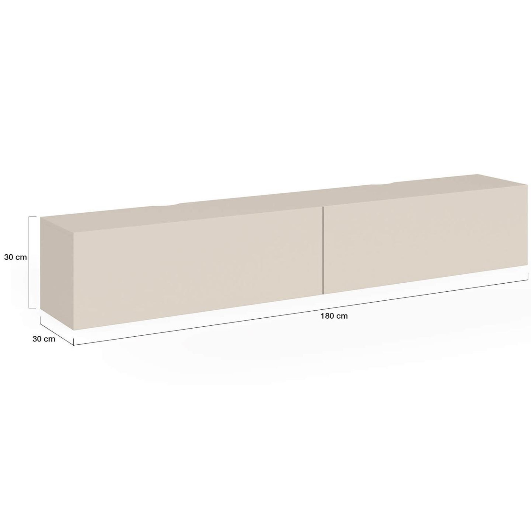Voir la diapositive 5 : ID MARKET Meuble tv 180 cm suspendu elio 2 portes beige