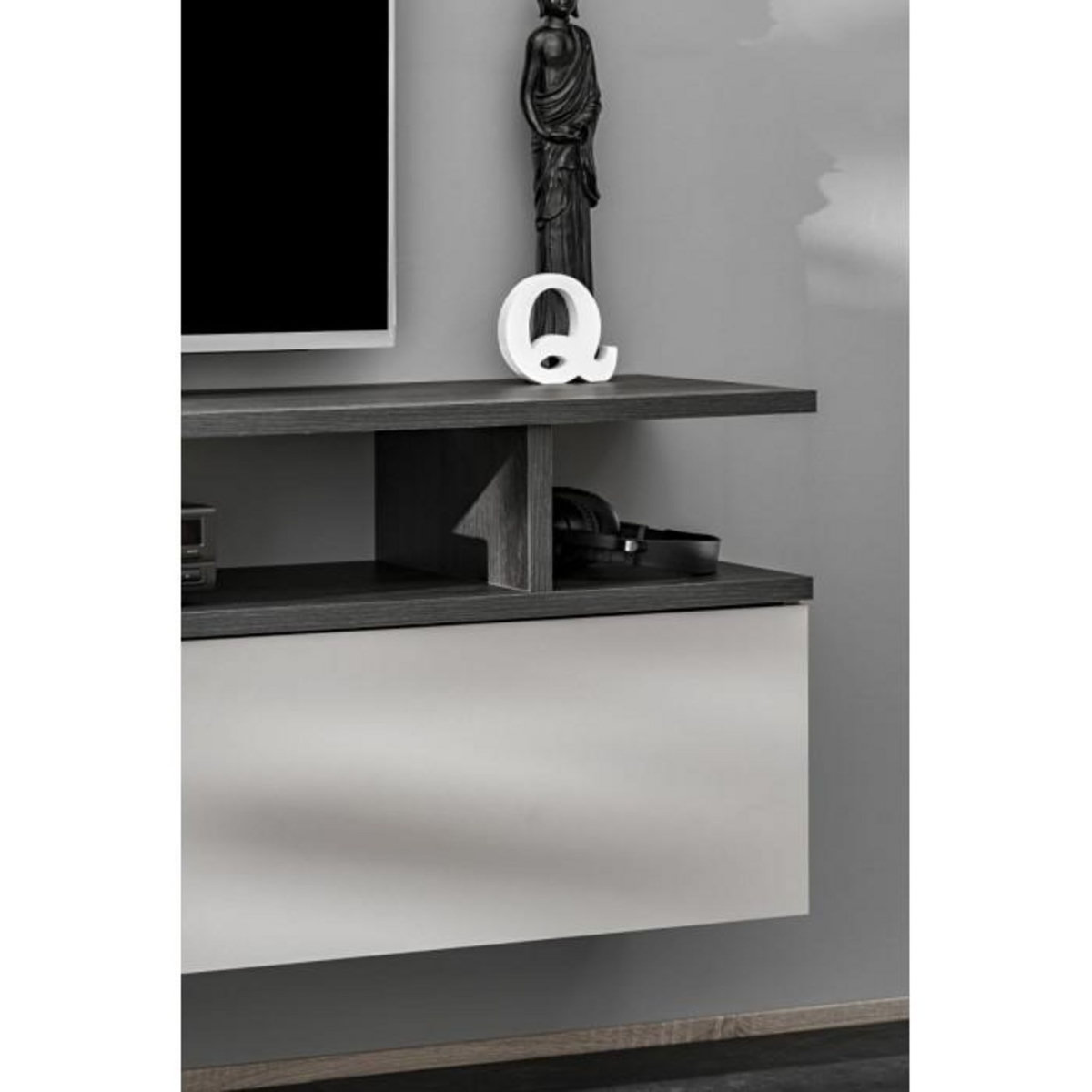 Paris Prix Ensemble Meuble TV Design  Tytan  210cm Beige & Gris