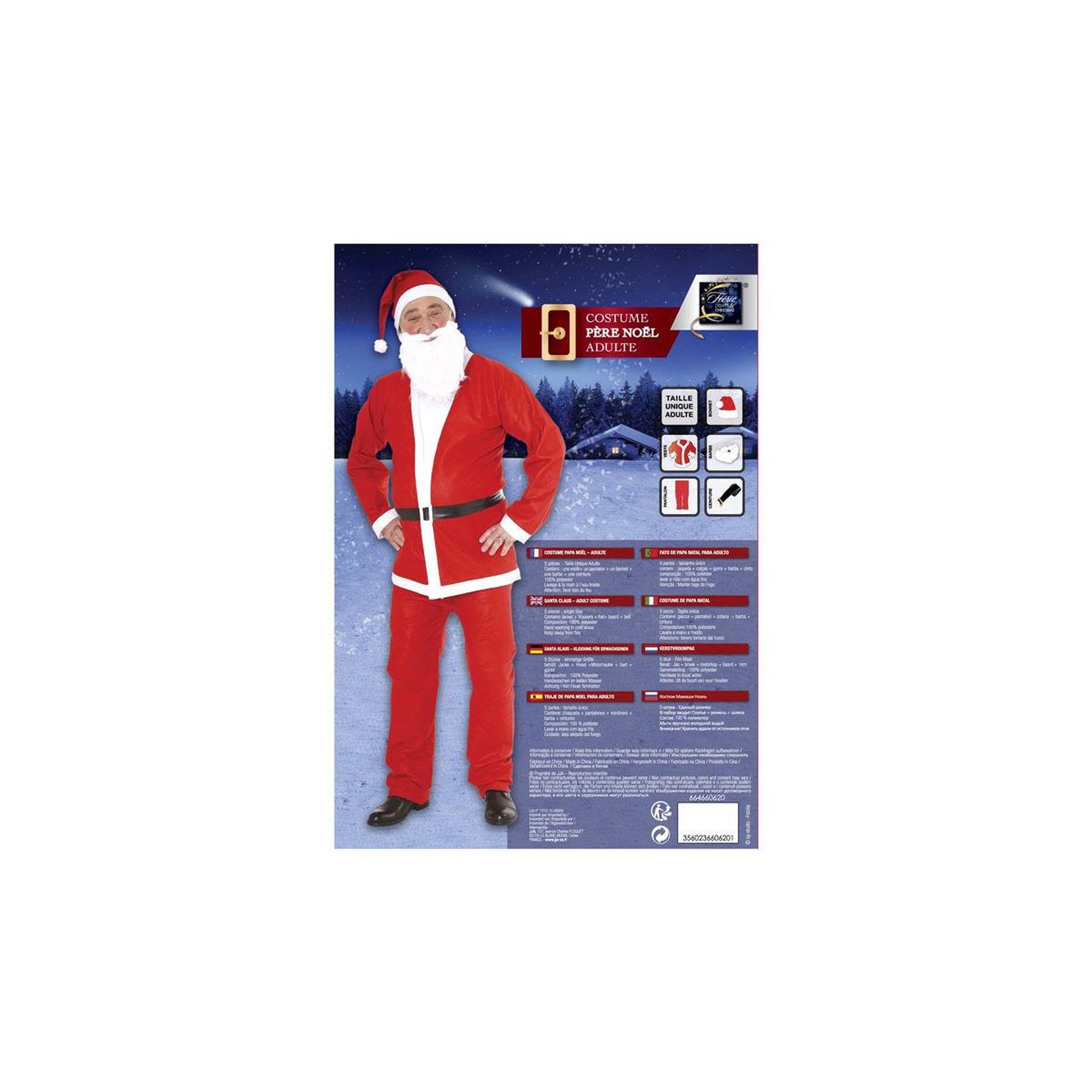 Voir la diapositive 2 : FEERIC LIGHT & CHRISTMAS Déguisement adulte  père noël  taille unique rouge