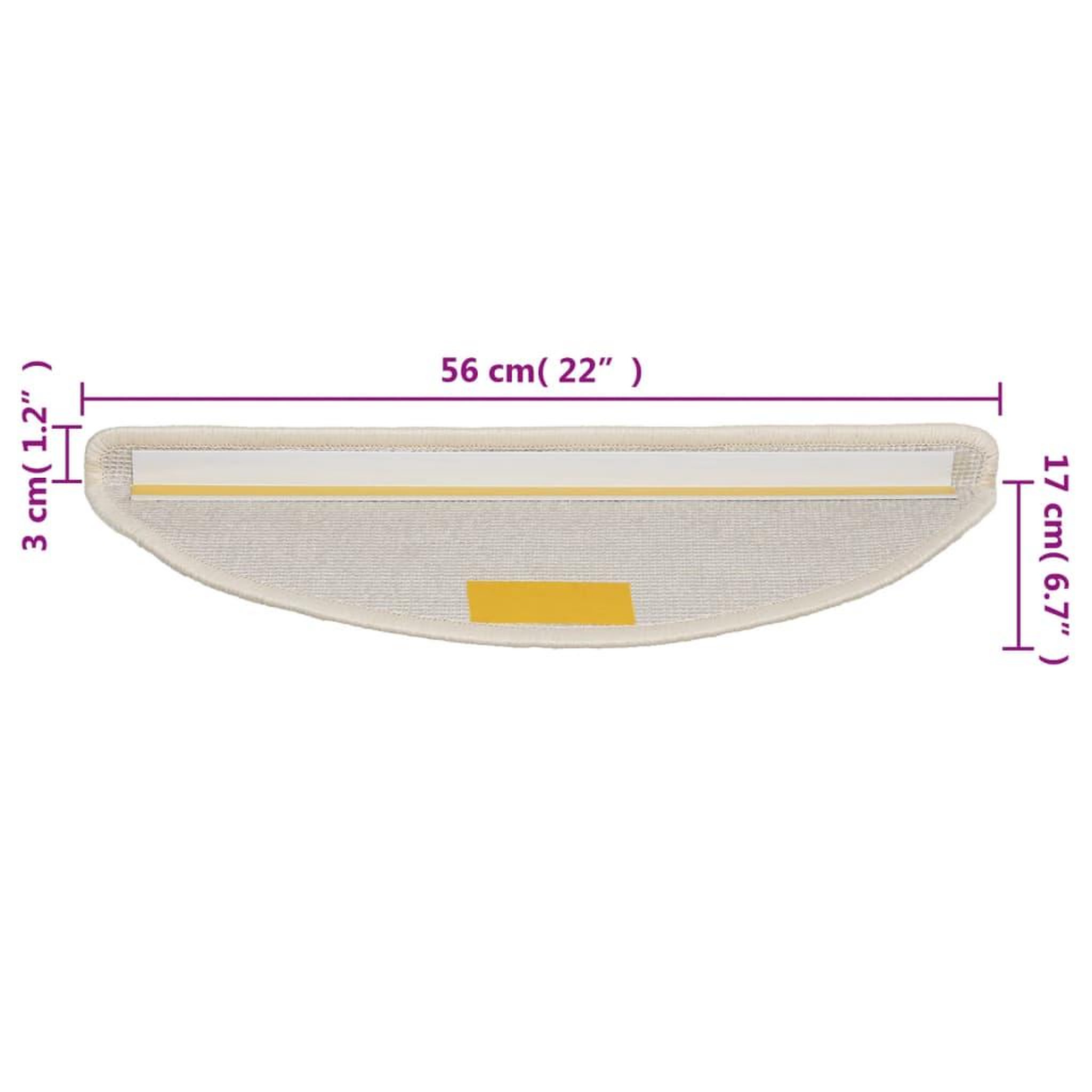 Voir la diapositive 6 : VIDAXL Tapis d'escalier 15 pcs blanc 56x17x3 cm