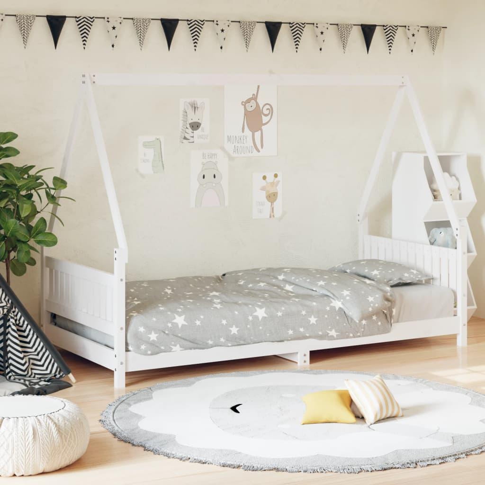 VIDAXL Cadre de lit pour enfants blanc 90x190 cm bois de pin massif