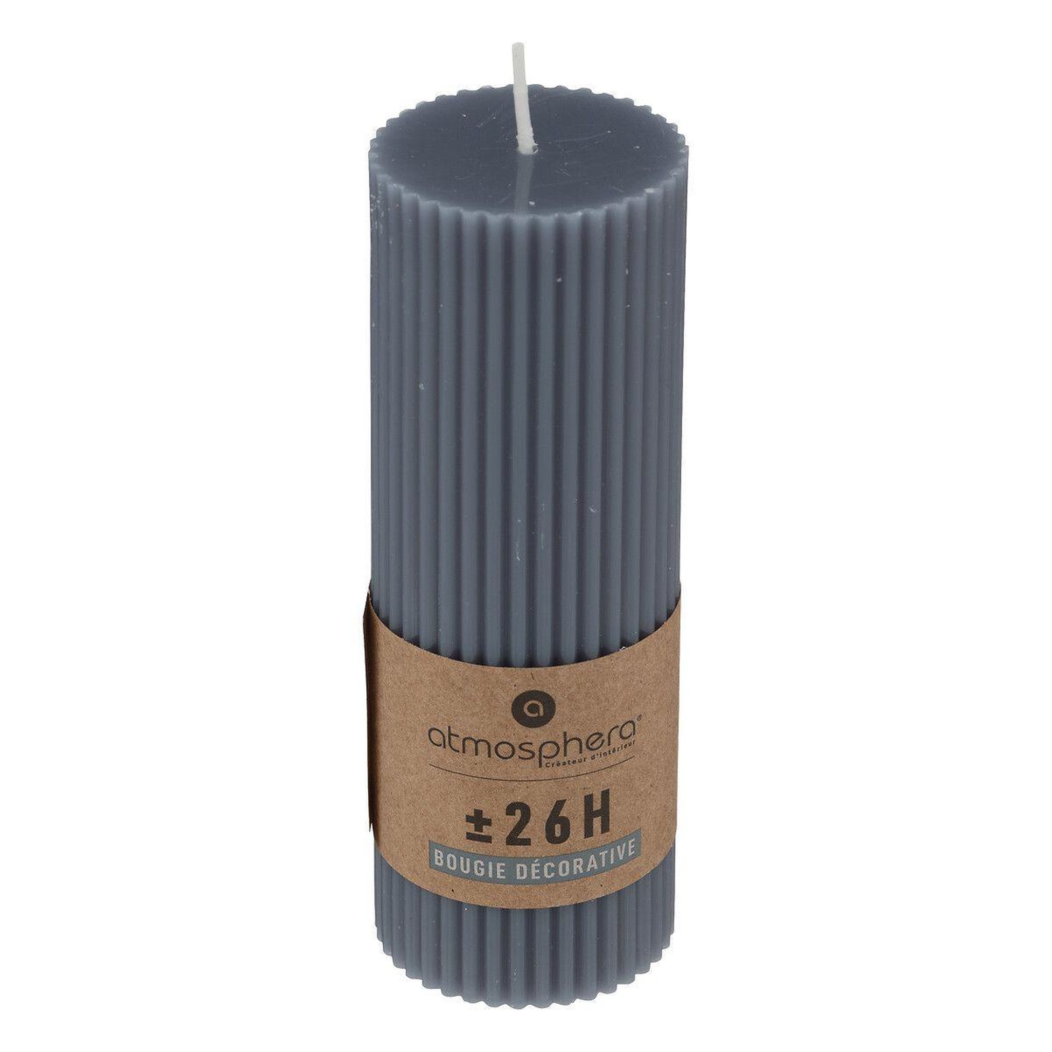 Voir la diapositive 2 : ATMOSPHERA Bougie déco  demi  14cm bleu orage