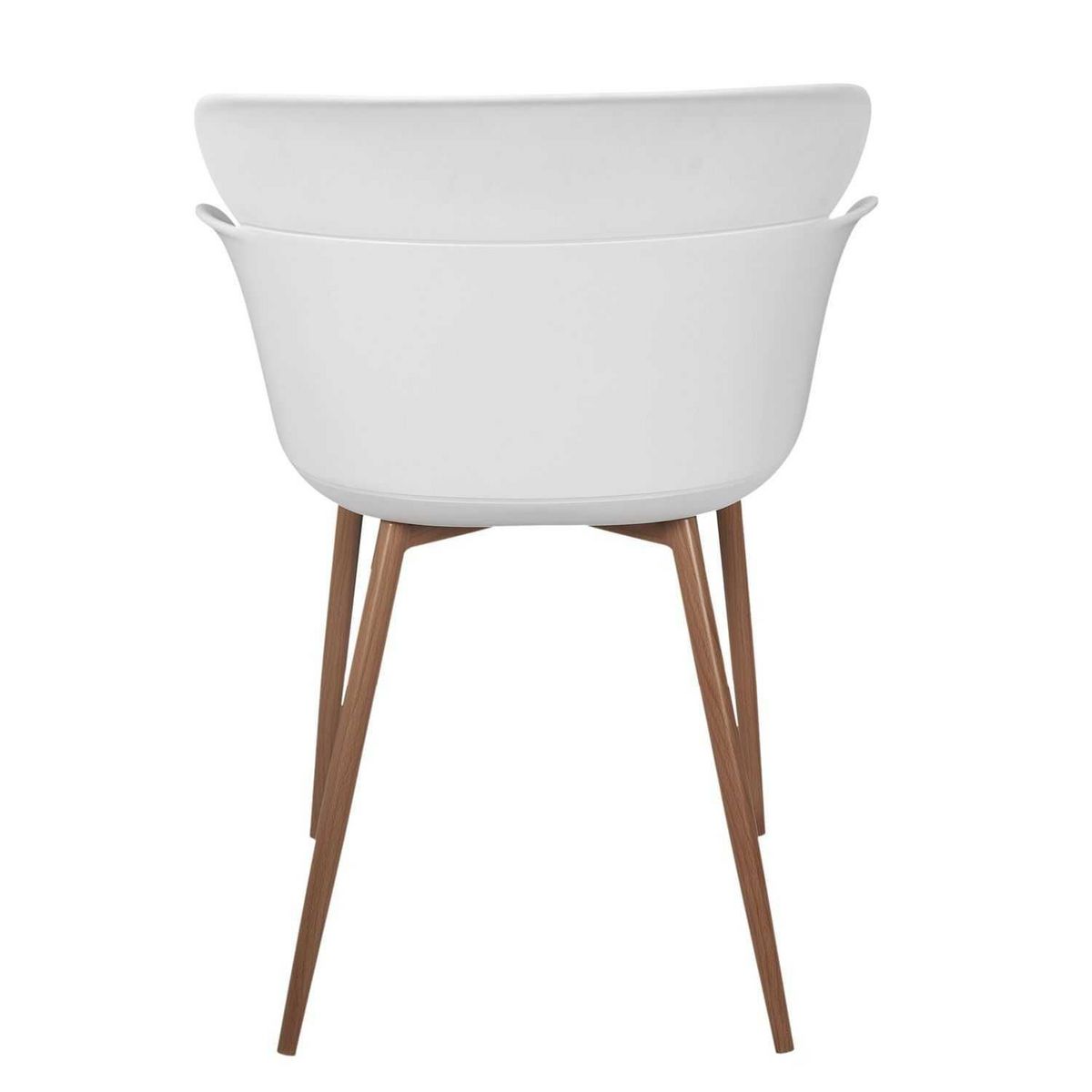 TOILINUX Lot de 2 fauteuils coque en polypropylène et métal