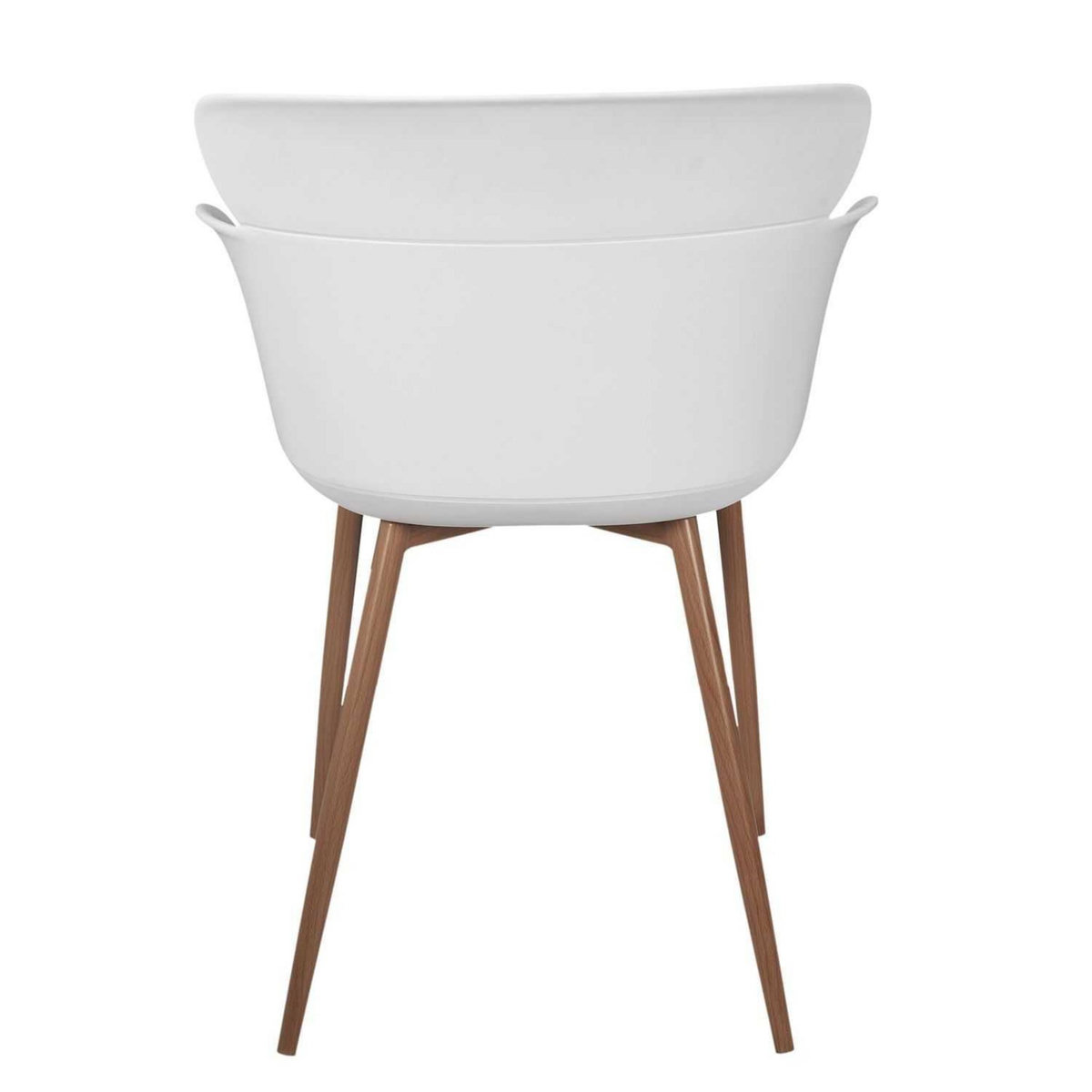 TOILINUX Lot de 2 fauteuils coque en polypropylène et métal