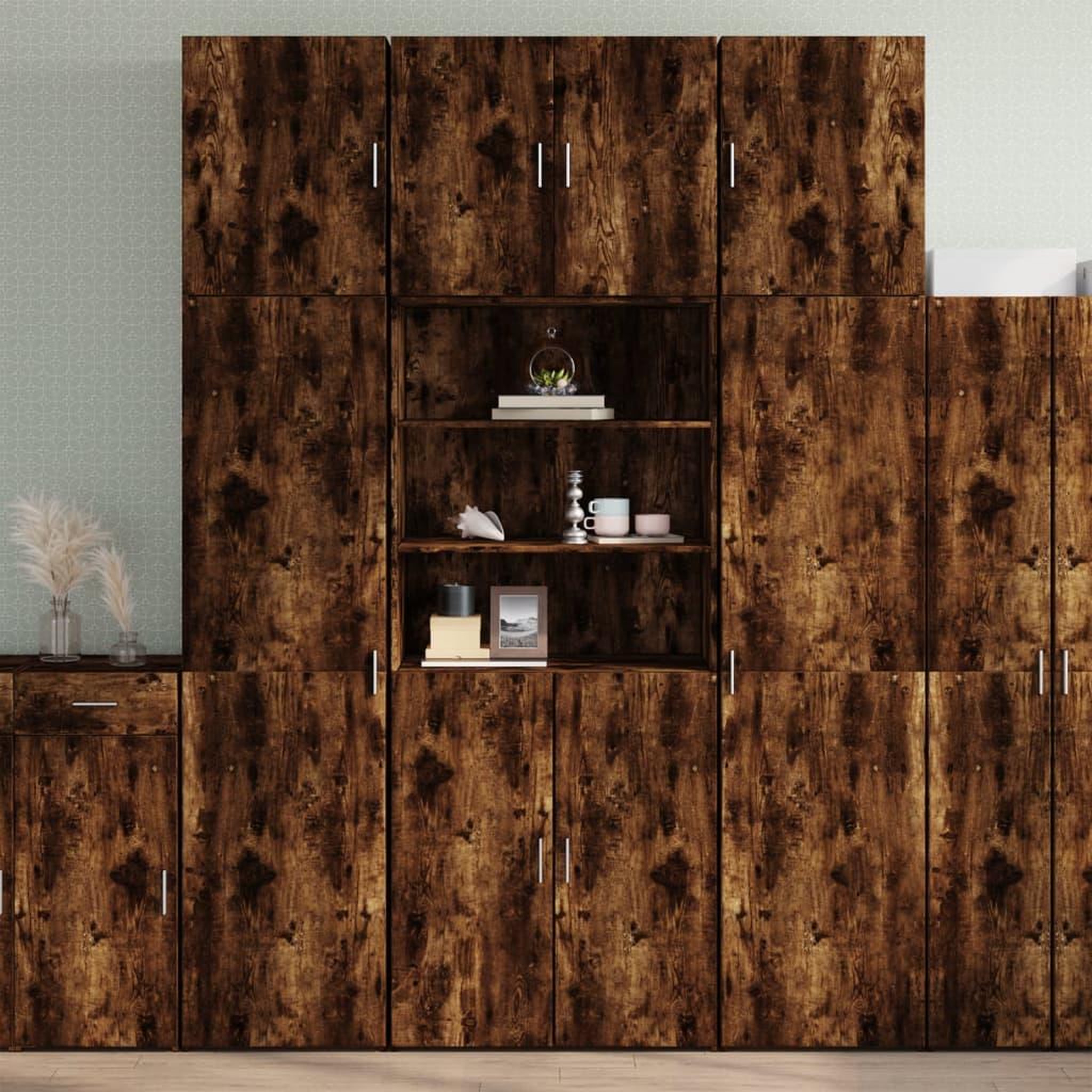 VIDAXL Buffet haut chene fume 80x42,5x249 cm bois d'ingenierie