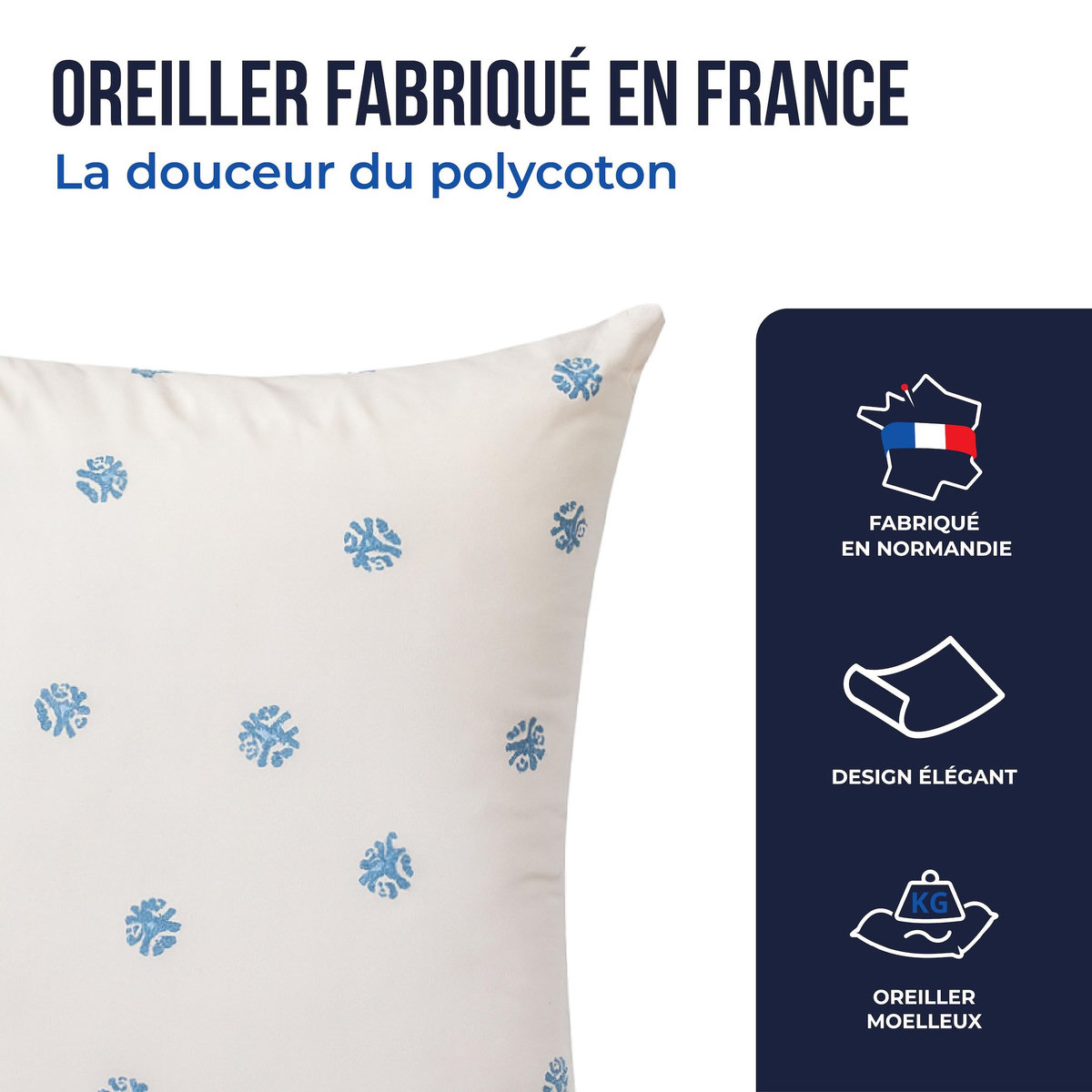 COLAS NORMAND Oreiller moelleux aux motifs géométriques 60X60cm