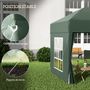 Voir la diapositive 6 : OUTSUNNY Tonnelle de jardin tente pliante barnum pop-up 2 x 2 m 4 parois latérales amovibles 2 fenêtres sac de transport vert
