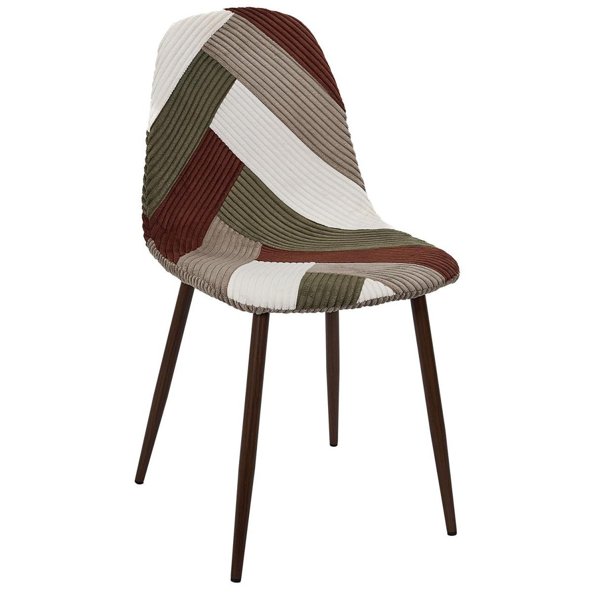 Voir la diapositive 2 : The Home Deco Factory Lot de 4 chaises côtelé  scott  84cm multicolore