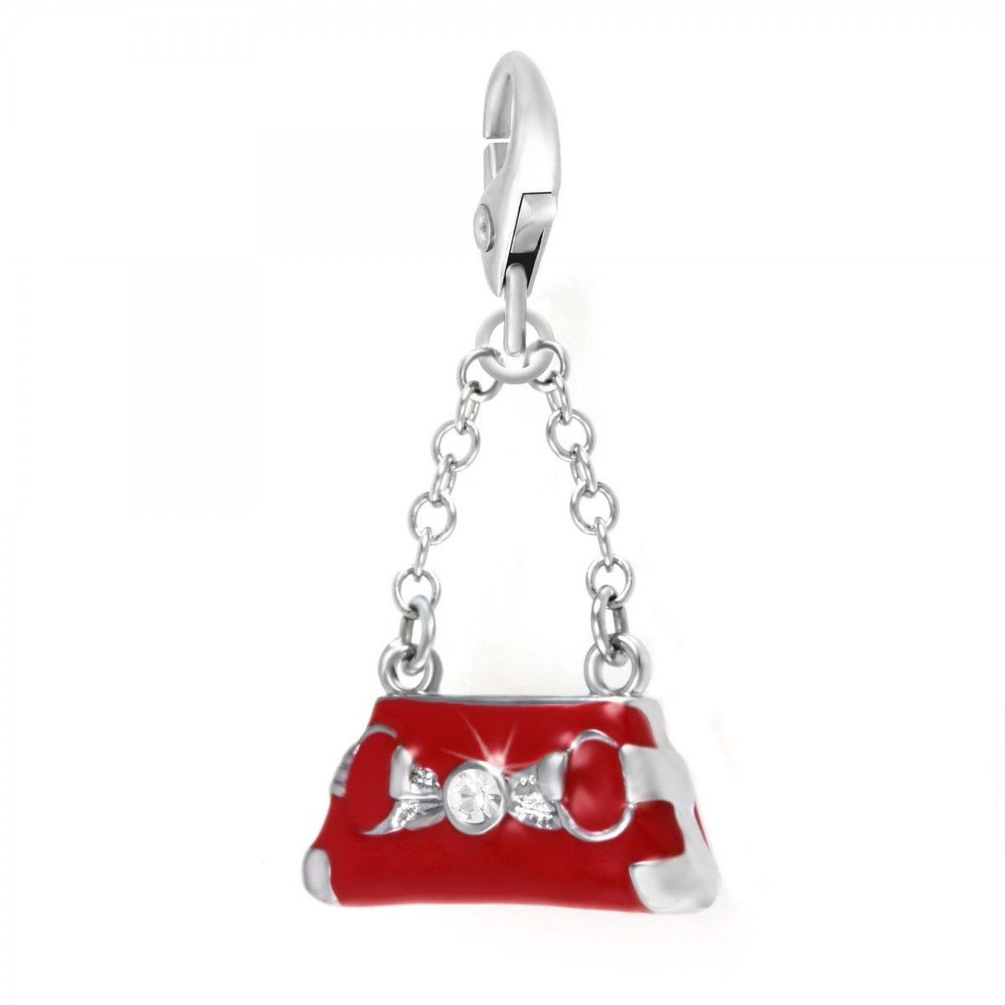 SC CRYSTAL Charm sac à main SC Crystal orné de Cristaux scintillants