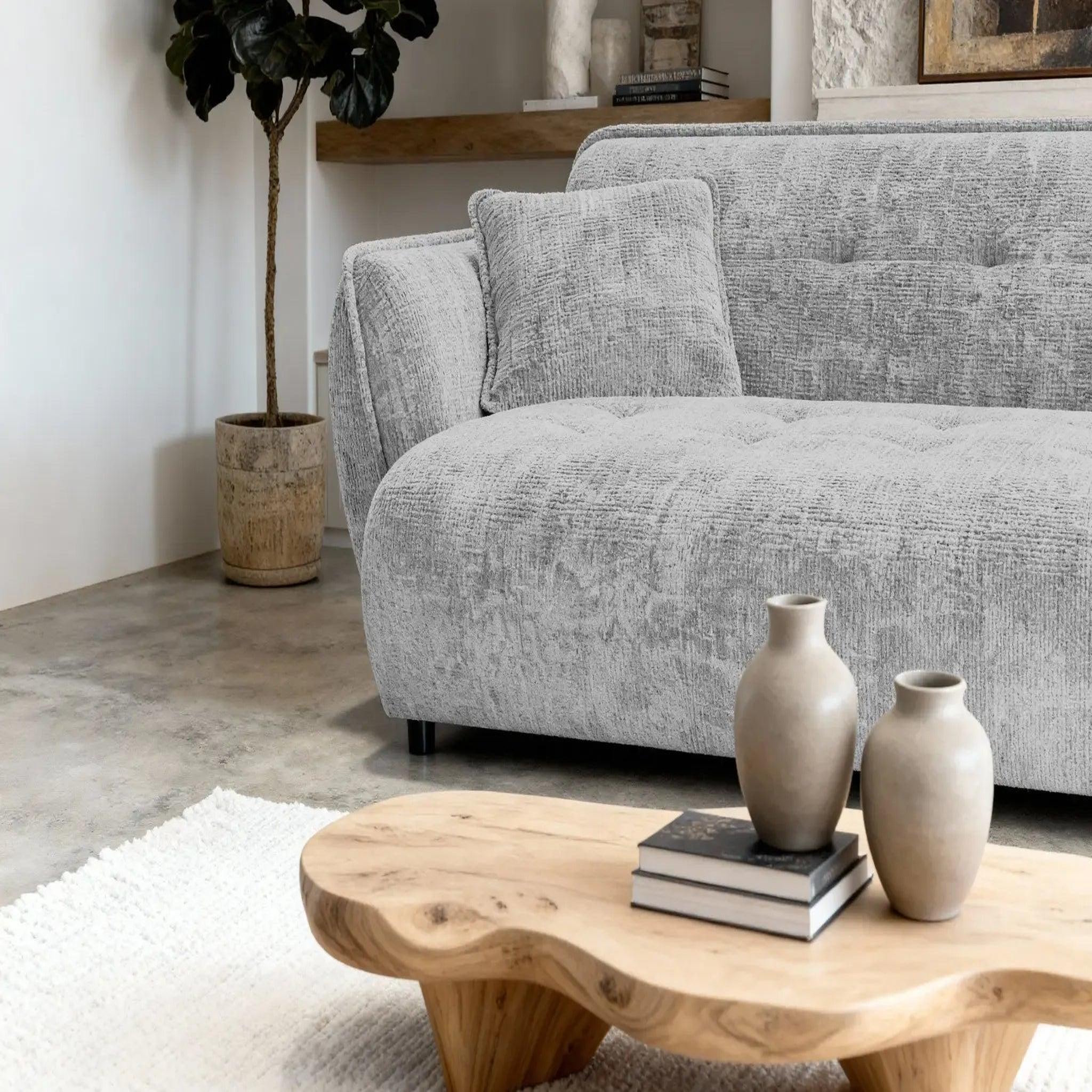 Voir la diapositive 5 : CASANOVA PARIS Mona - canapé droit tissu chenille 3 places